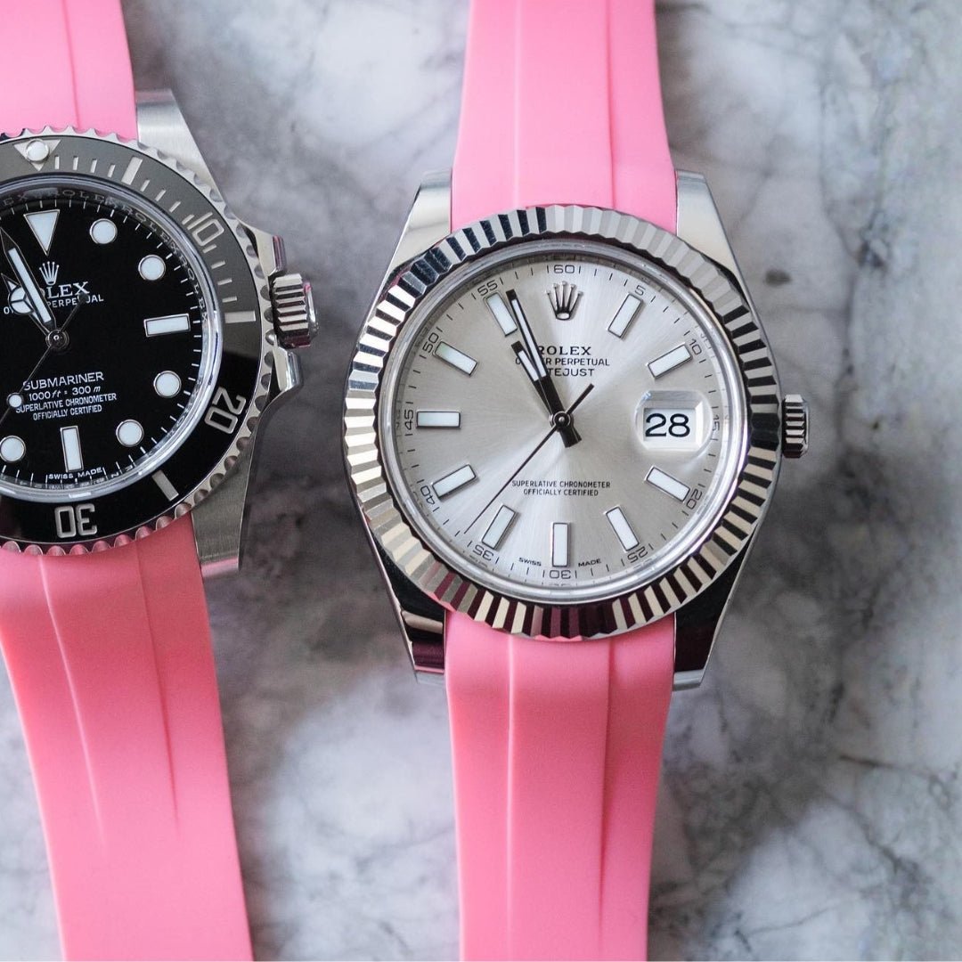 Faltschließe Kautschukarmband für Rolex Datejust 41mm – Pink - Helvetus DE