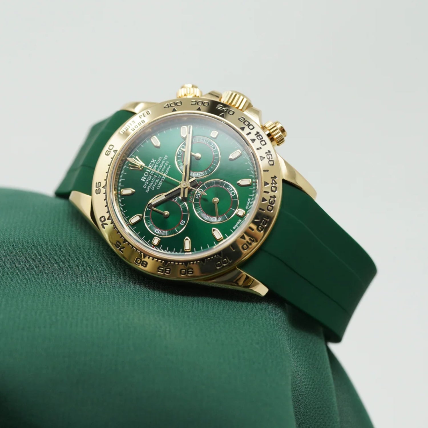 Faltschliesse Kautschukarmband für Rolex Daytona – Grün - Helvetus DE