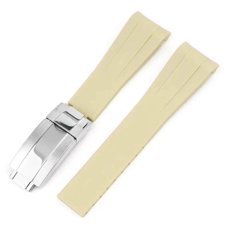 Faltschliesse Kautschukarmband für Rolex Oyster Perpetual 36mm – Beige - Helvetus DE