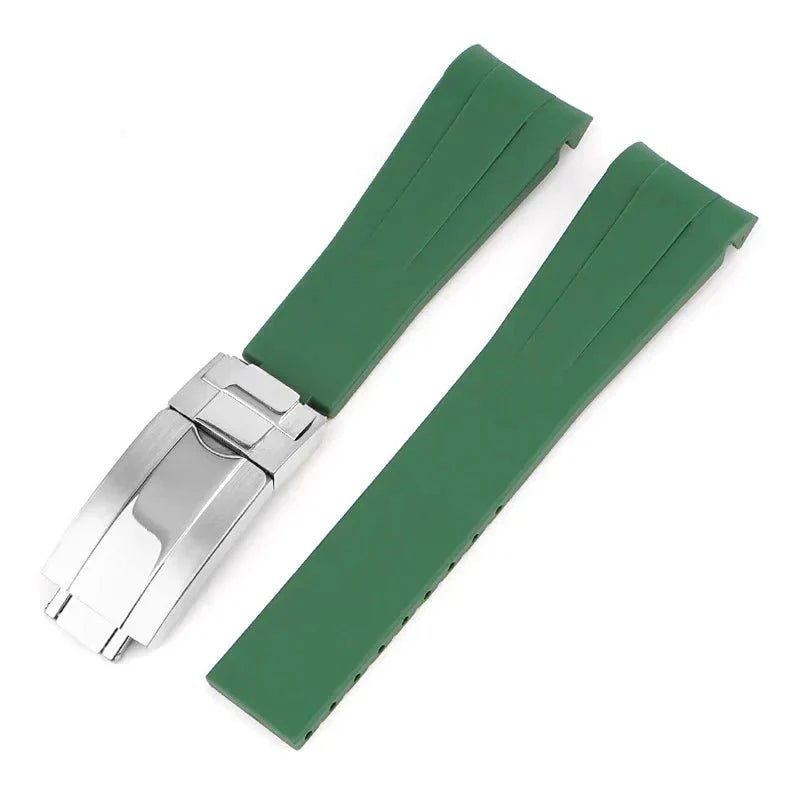 Faltschliesse Kautschukarmband für Rolex Oyster Perpetual 39mm – Grün - Helvetus DE