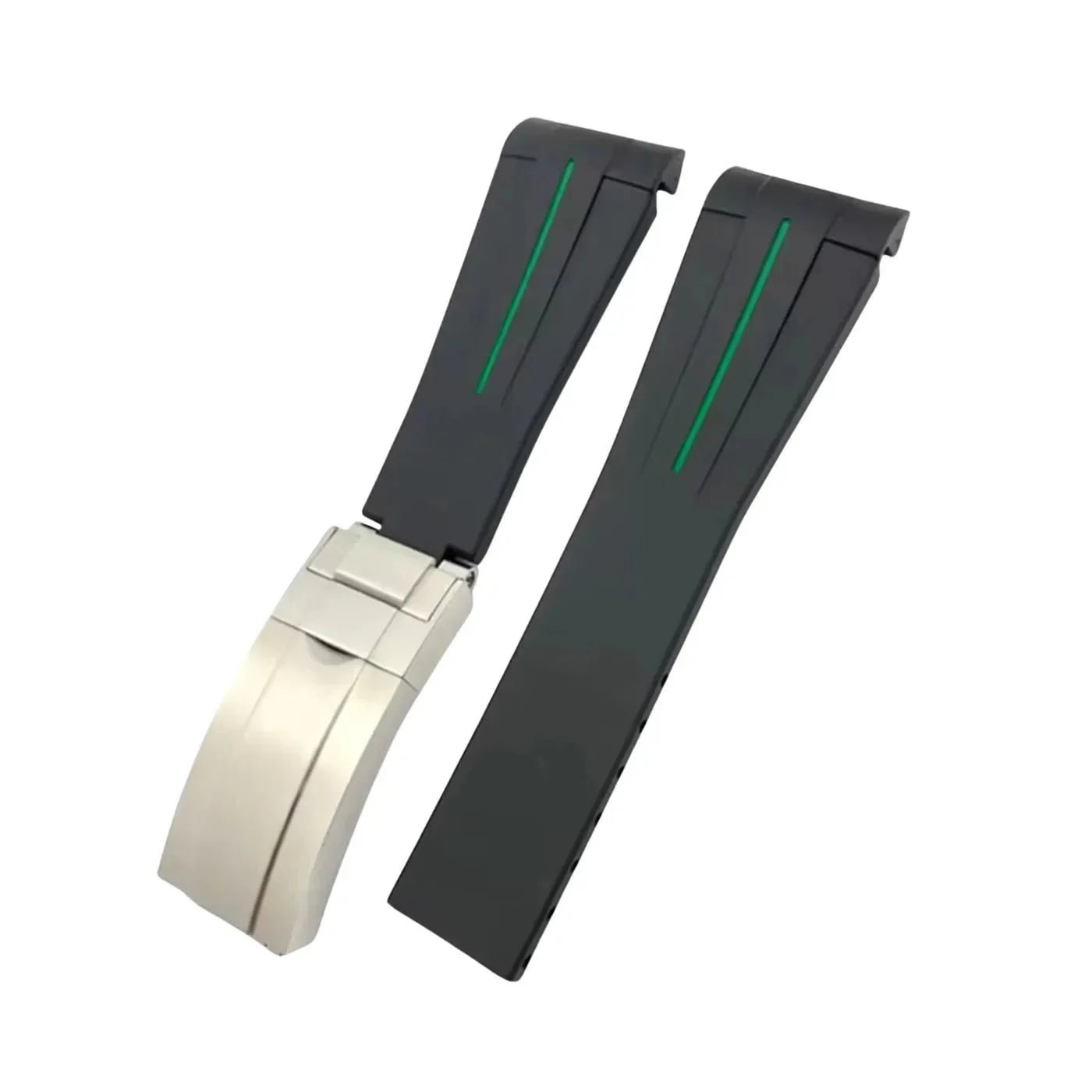 Faltschliessen Kautschukarmband für Rolex Sky - Dweller – Schwarz/Grün Linie | LuxLine® - Helvetus DE