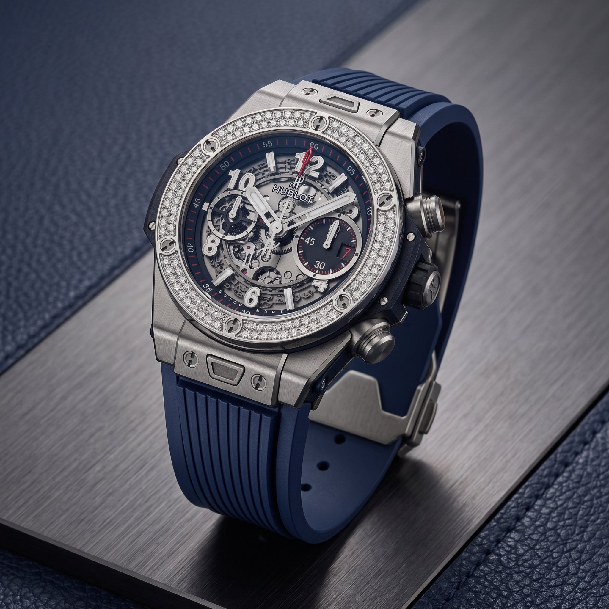 Hublot Big Bang Unico Click Armband aus Kautschuk – Blau - Helvetus
