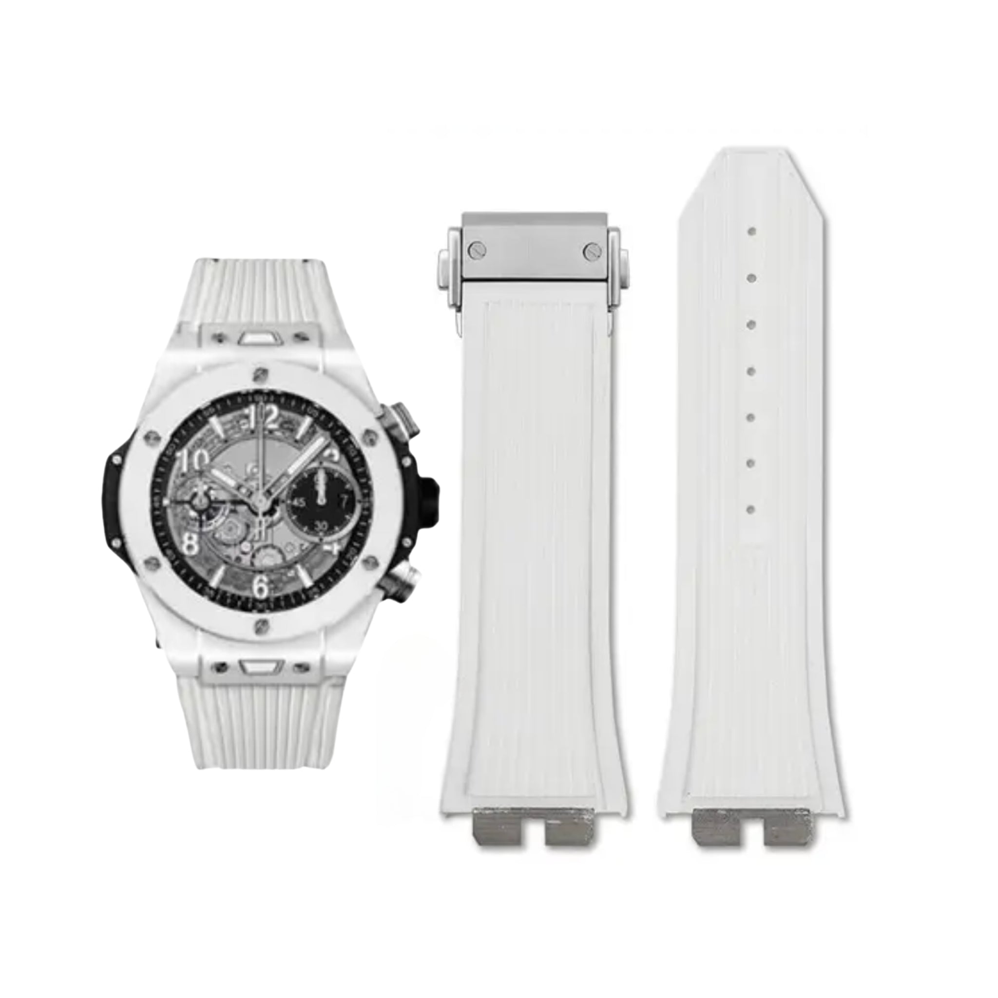 Hublot Big Bang Unico Click Armband aus Kautschuk – Weiss - Helvetus DE