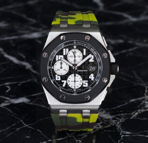 Kautschuk Armband - für alle Audemars Piguet Offshore 42mm - Grün Camo - Helvetus DE