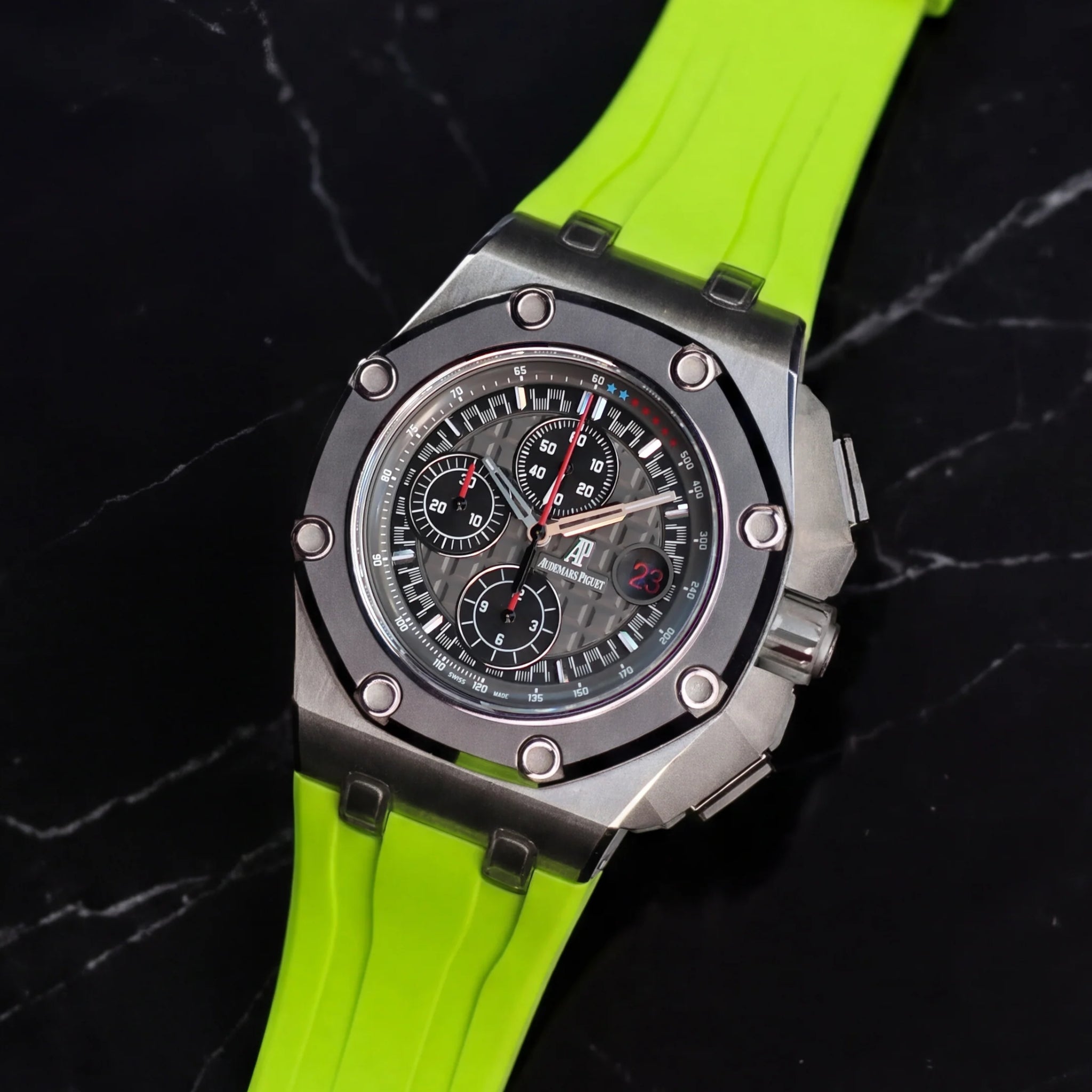 Kautschuk Armband - für alle Audemars Piguet Offshore 44mm - Hell Grün - Helvetus