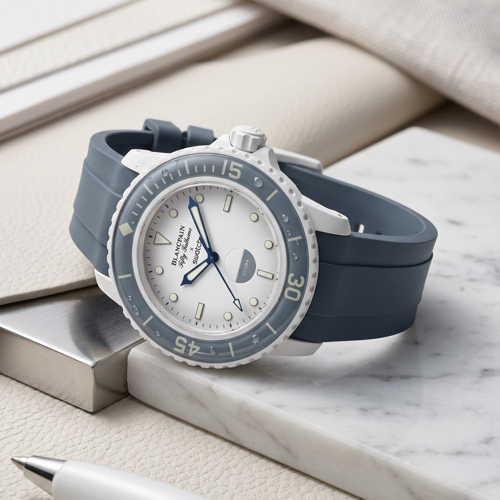 Kautschuk Armband für Blancpain X Swatch - Antarctic Ocean - Helvetus