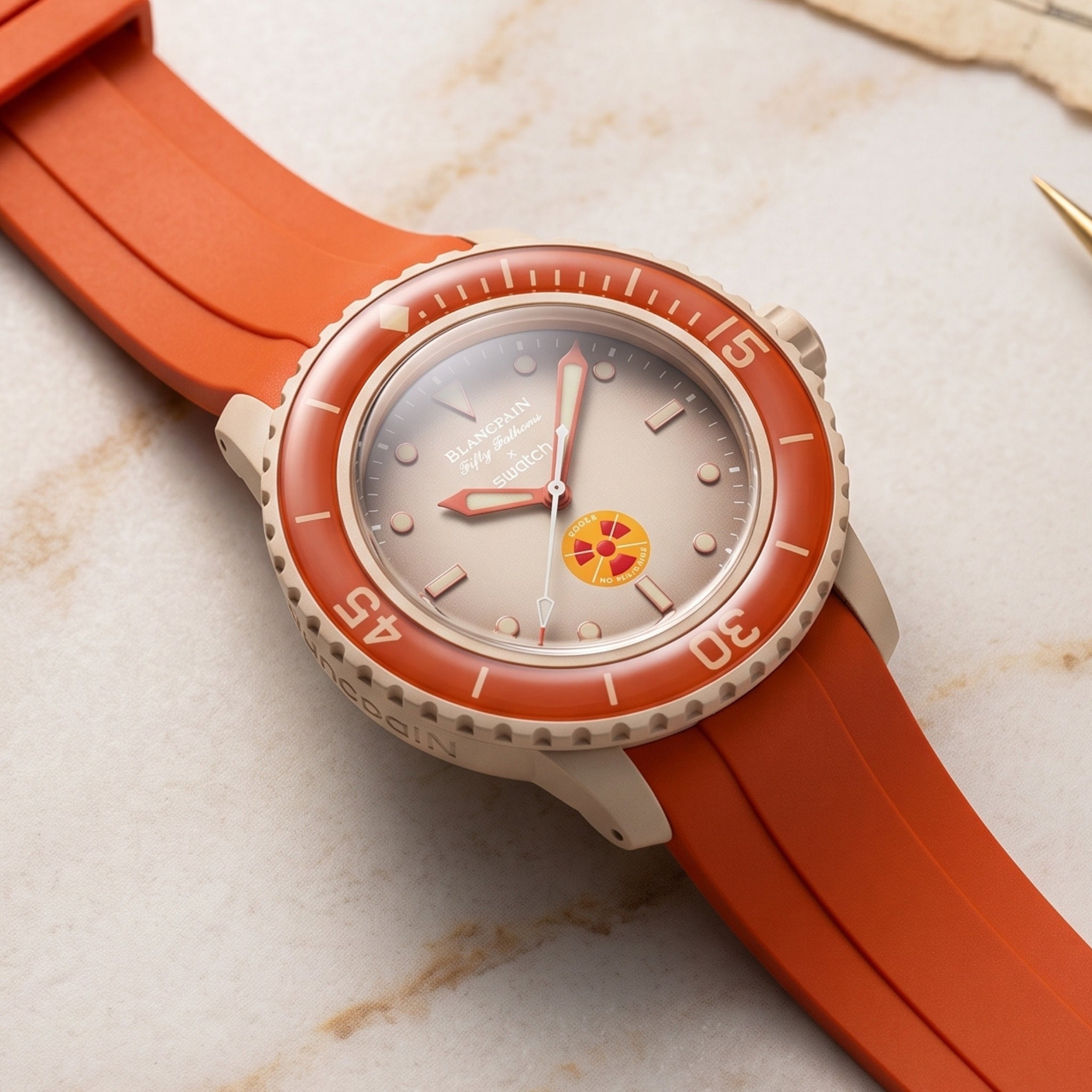 Kautschuk Armband für Blancpain X Swatch - Arctic Ocean - Helvetus