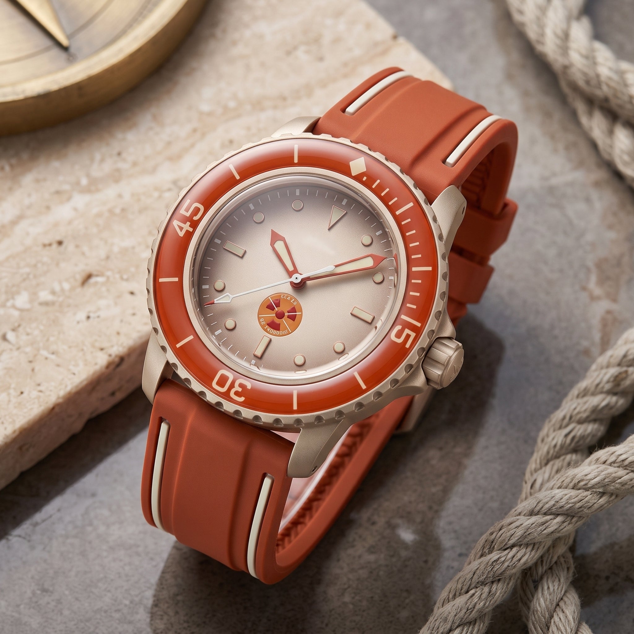 Kautschuk Armband für Blancpain X Swatch – Arctic Ocean - Helvetus