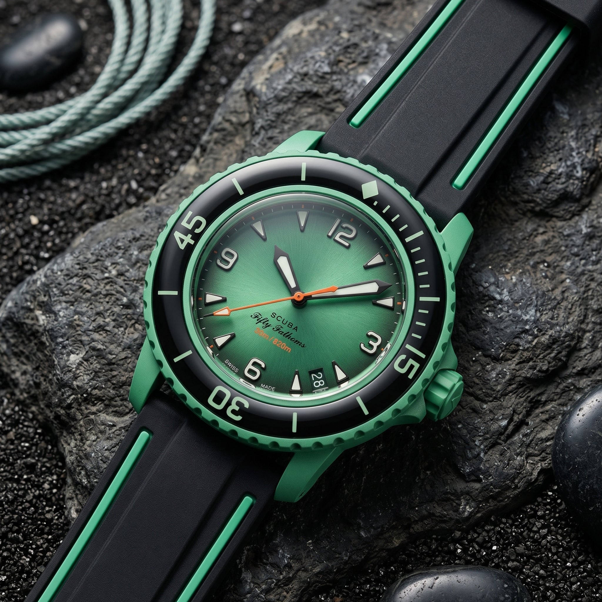 Kautschuk Armband für Blancpain X Swatch – Indian Ocean - Helvetus