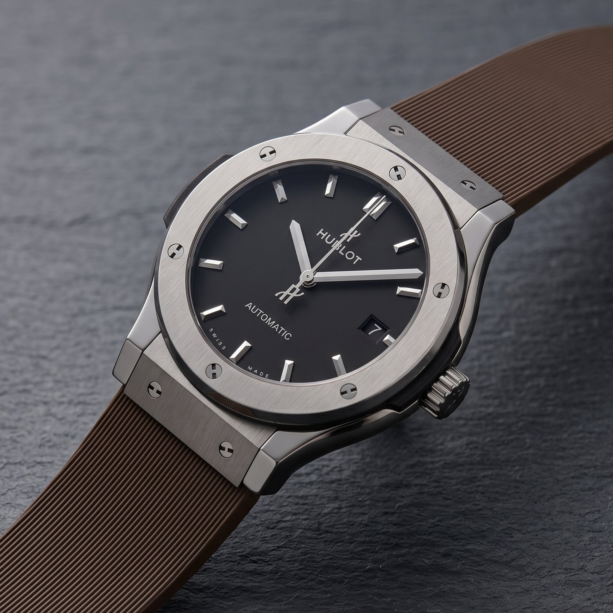 Kautschuk Armband – Für Hublot Classic Fusion – Braun - Helvetus