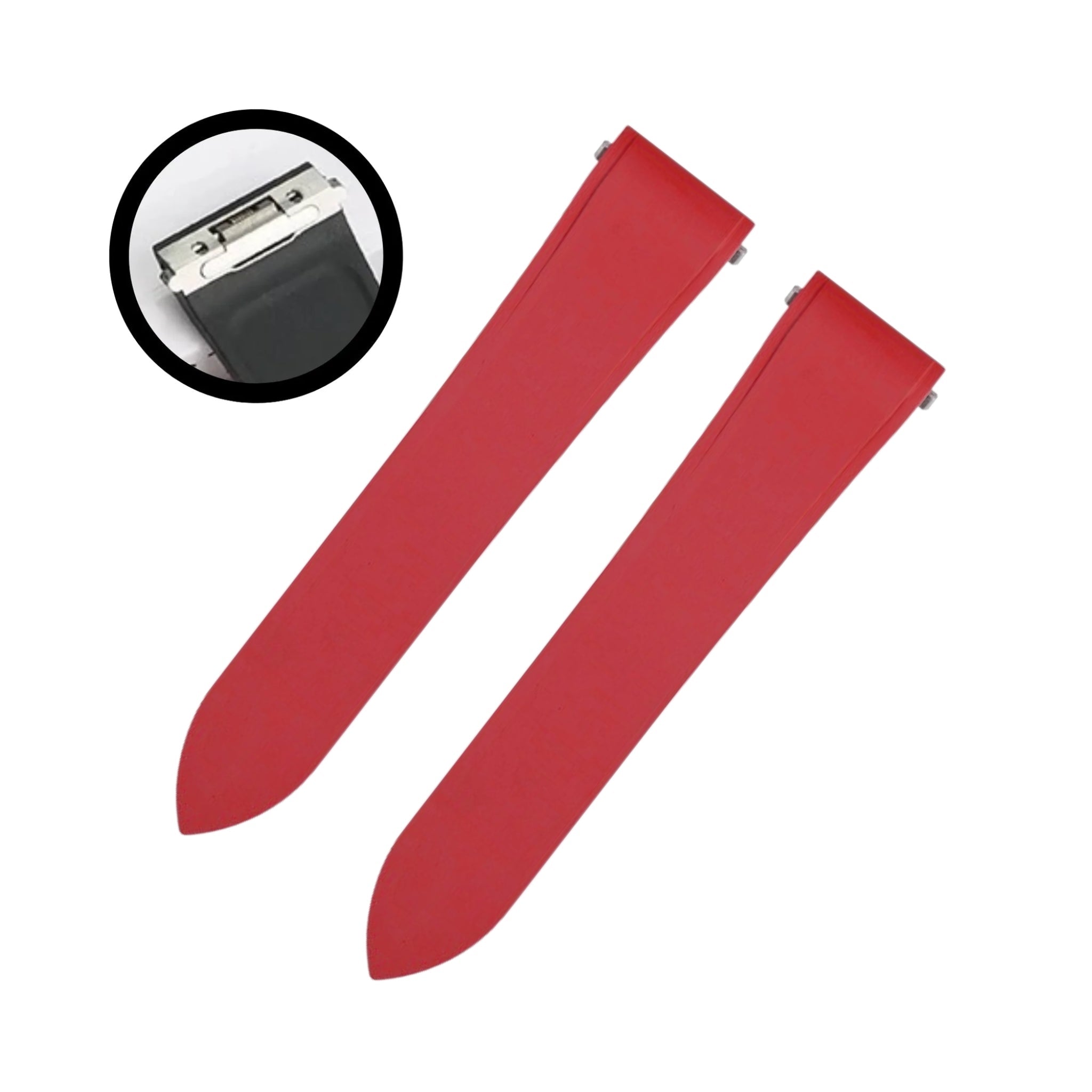 Kautschuk Armband für Santos de Cartier Medium/Large – Rot – Quick Switch/Release - Helvetus DE