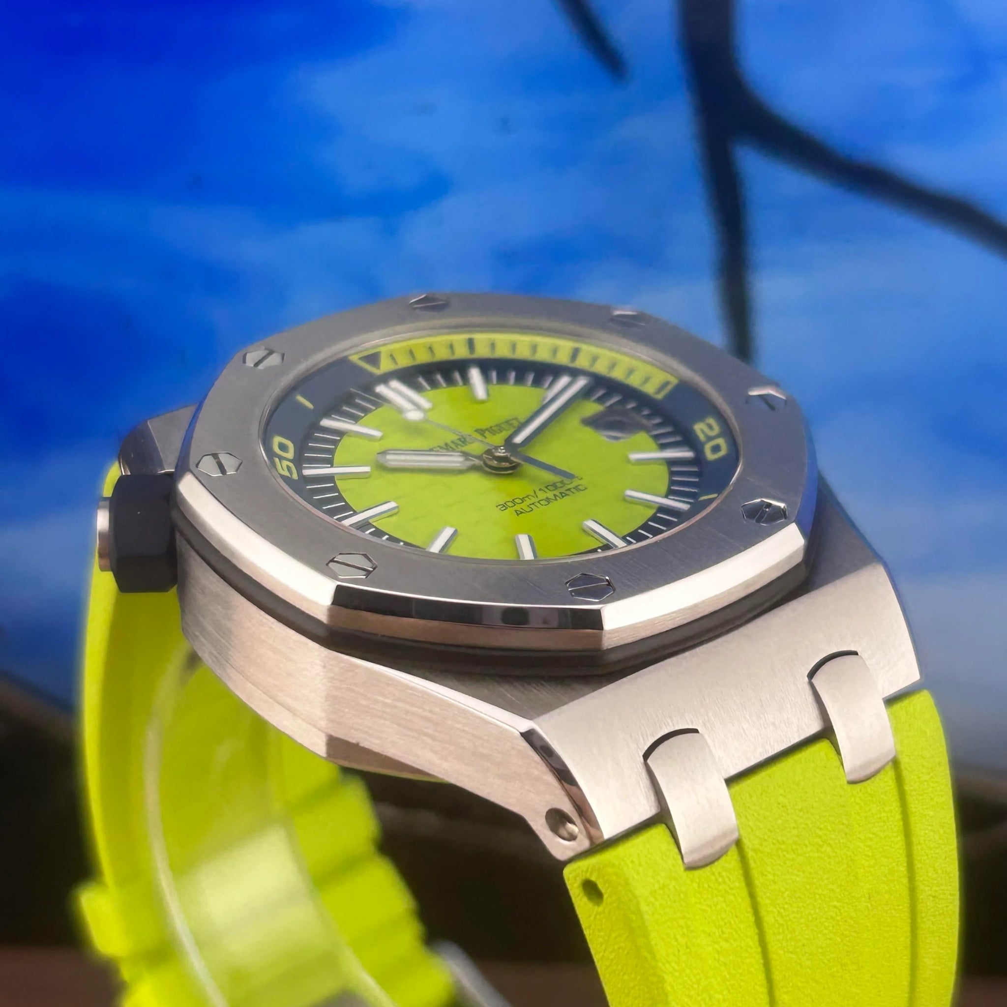 Kautschuk Armband - fur alle AP Offshore 42mm - Hell Grün - Helvetus DE