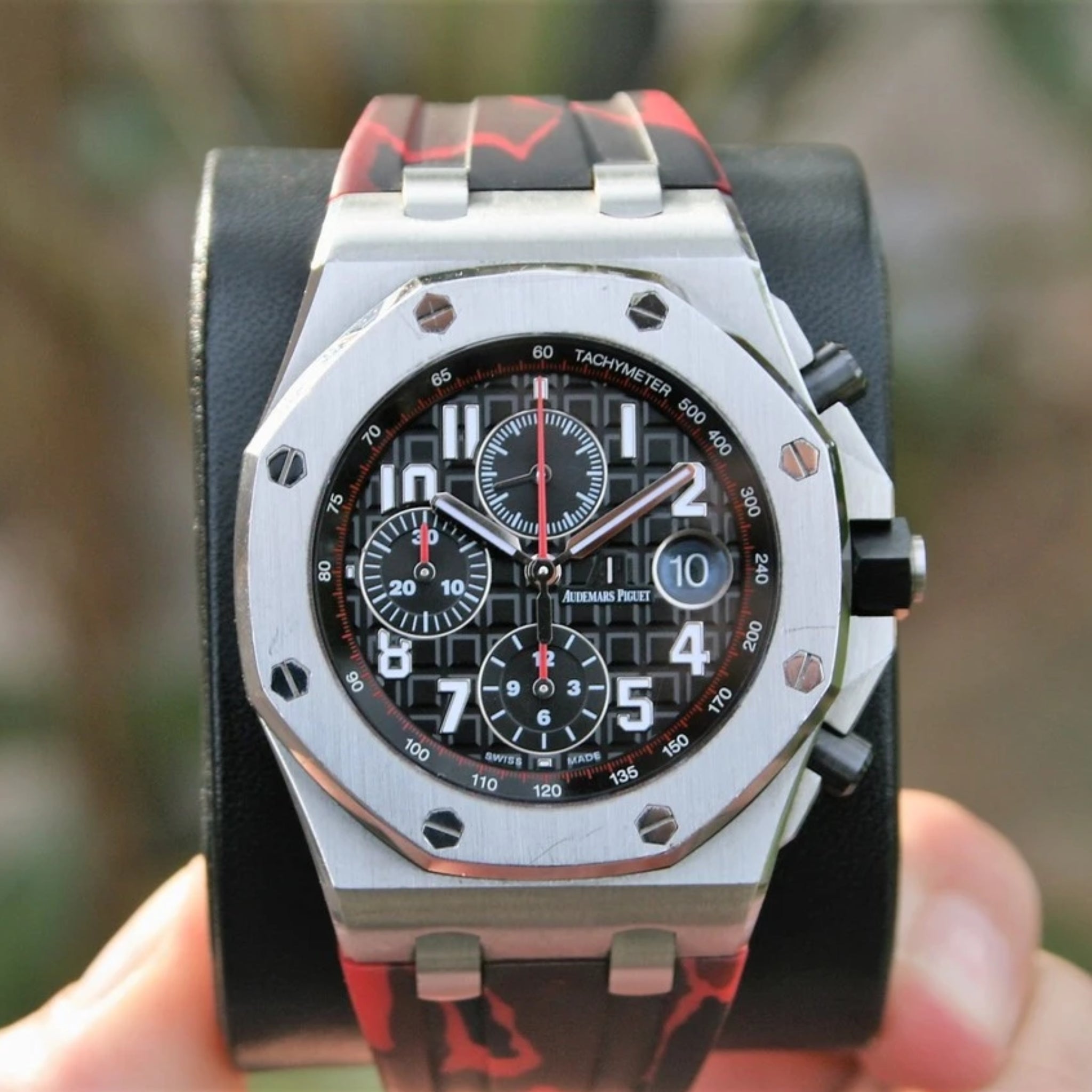 Kautschuk Armband - fur alle AP Offshore 42mm - Rot Camo - Helvetus DE