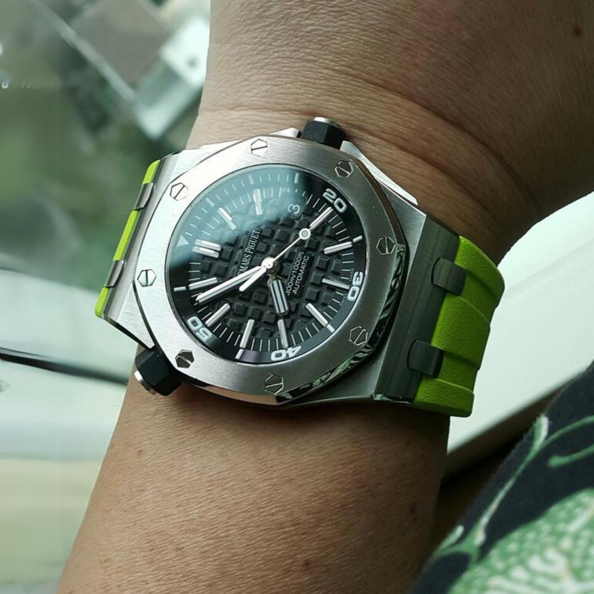 Kautschuk Armband - fur alle AP Offshore Diver - hell Grün - Helvetus DE