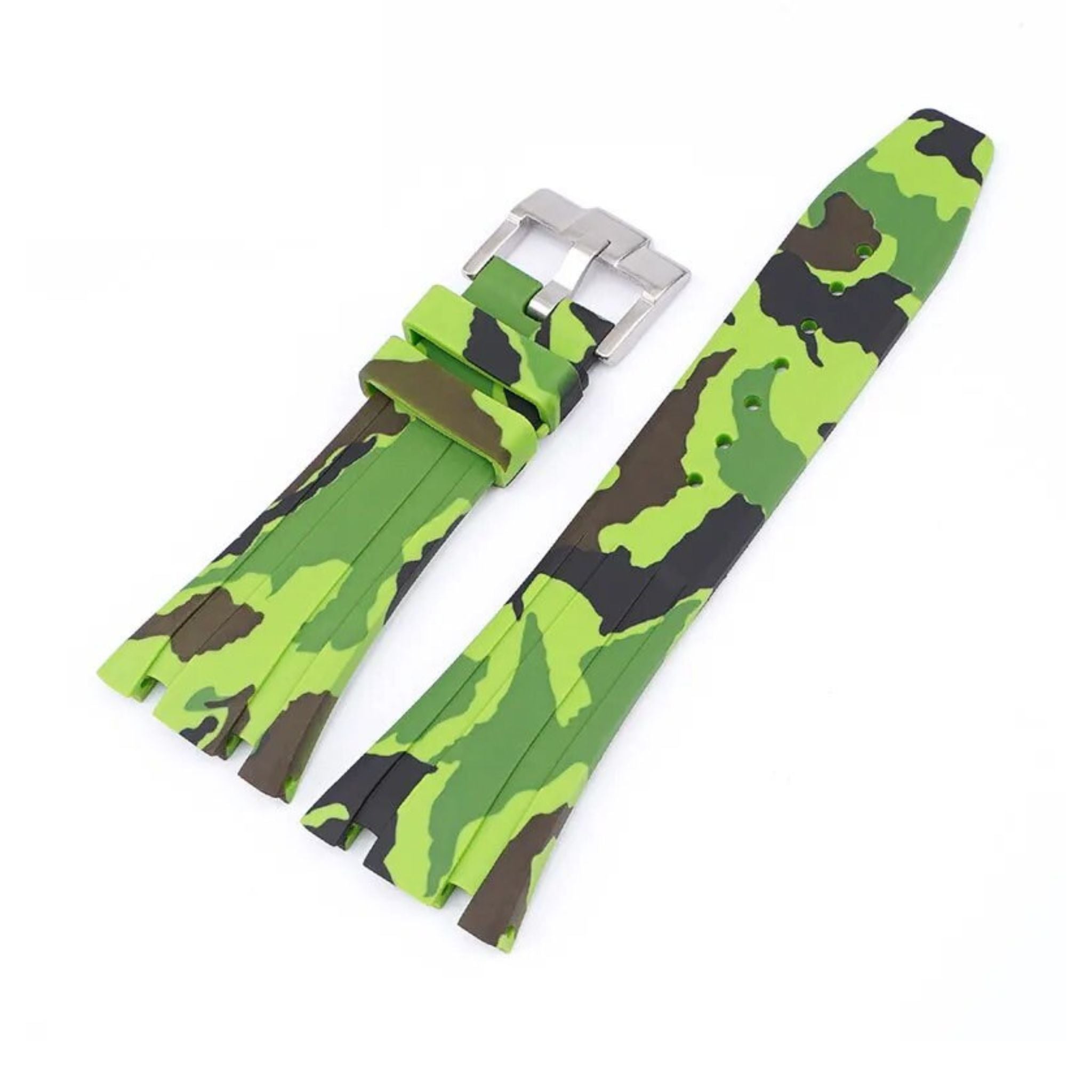 Kautschuk Armband - fur alle AP Royal Oak 41mm - Hell Grün Camouflage - Helvetus DE