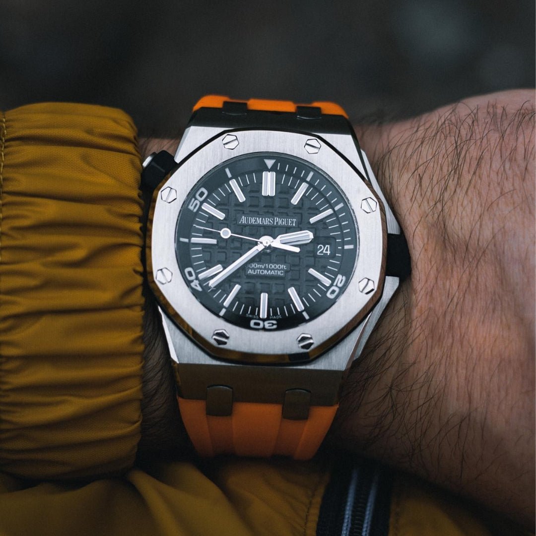 Kautschuk Armband - für alle Audemars Piguet Offshore Diver - Orange - Helvetus DE