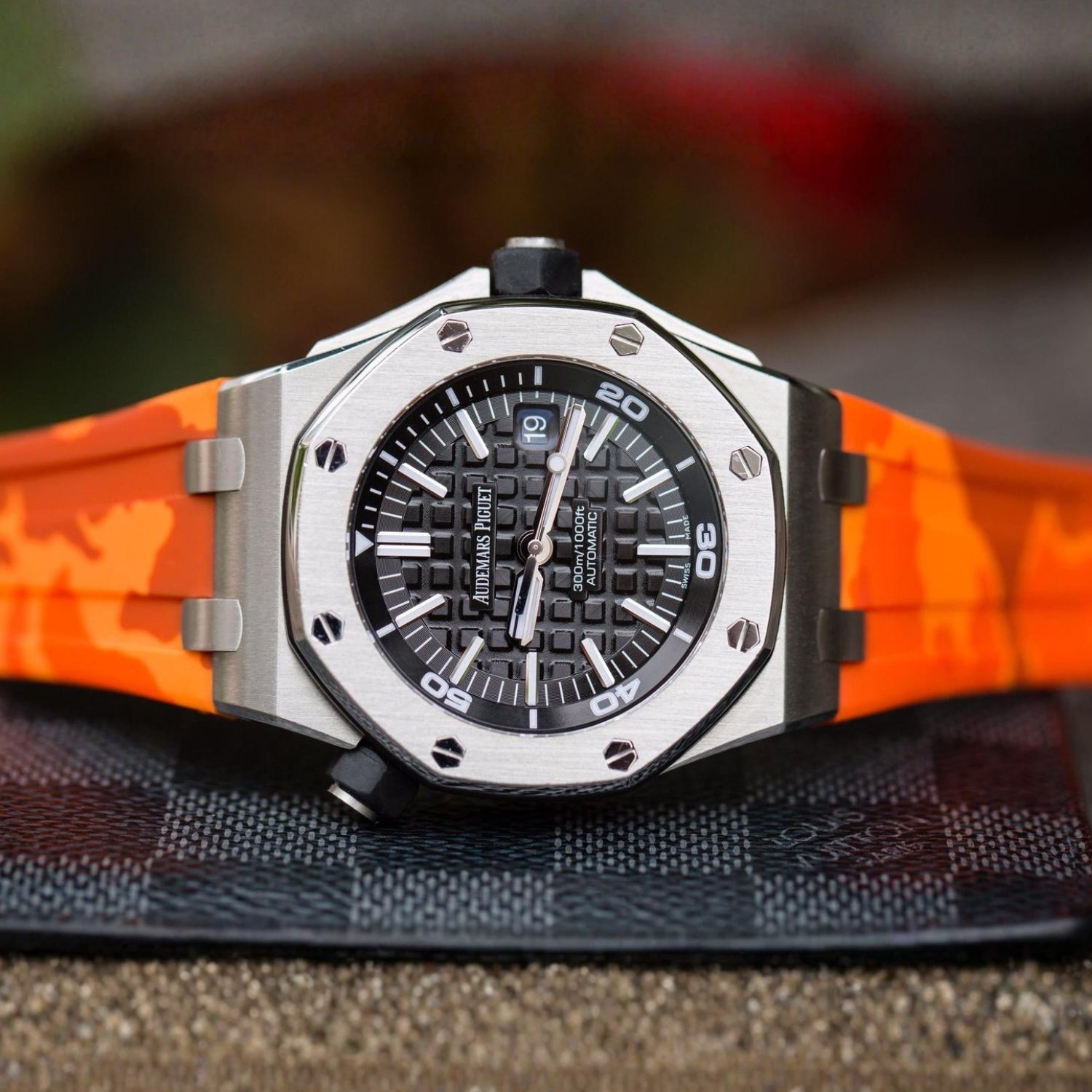 Kautschuk Armband - für alle Audemars Piguet Offshore Diver - Orange Camo - Helvetus DE