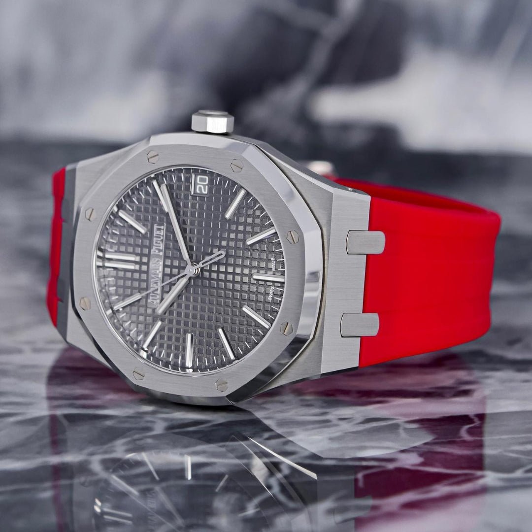 Kautschuk Armband - für alle Audemars Piguet Royal Oak 41mm - Rot - Helvetus DE