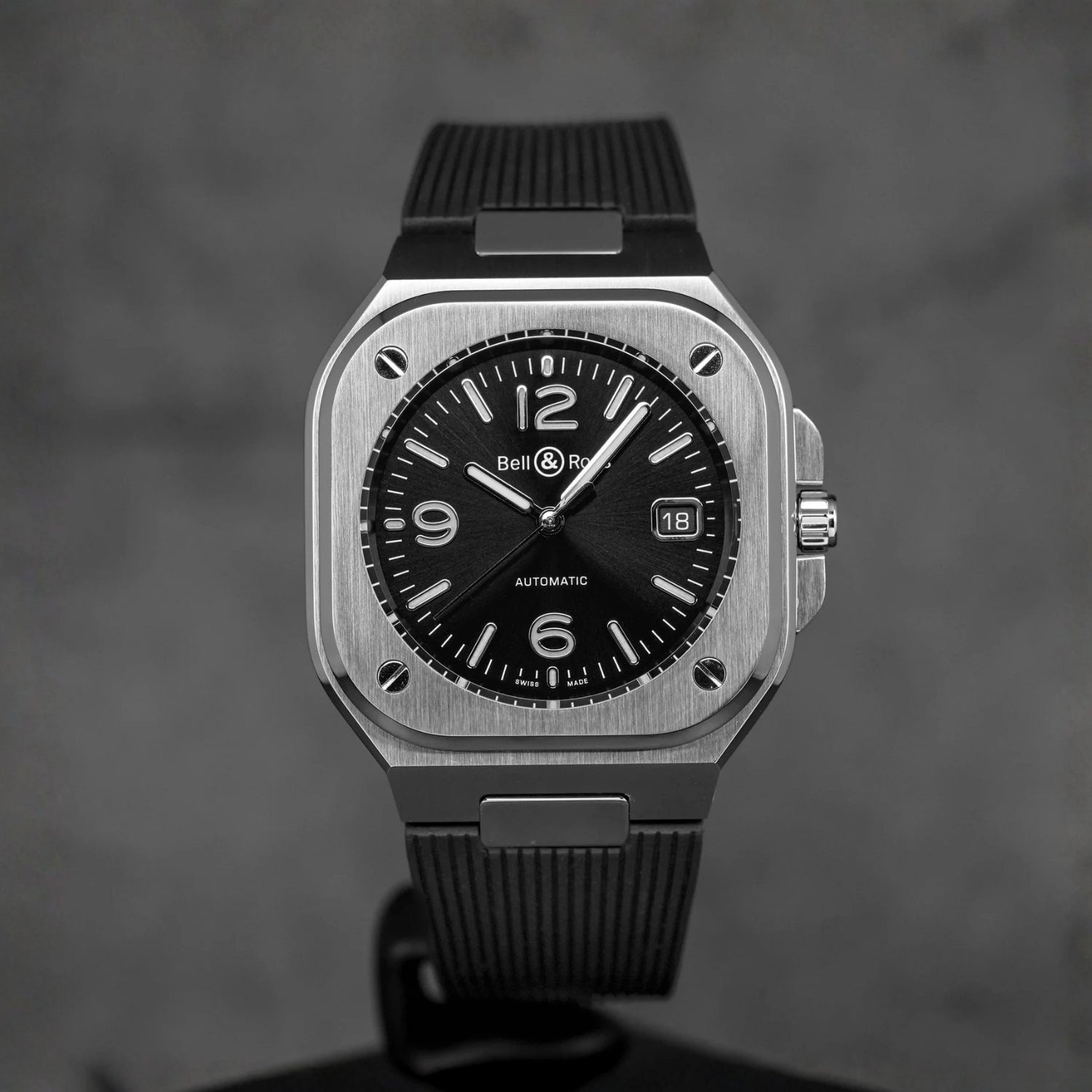 Kautschuk Armband für Bell & Ross BR - 05 – Schwarz - Helvetus DE