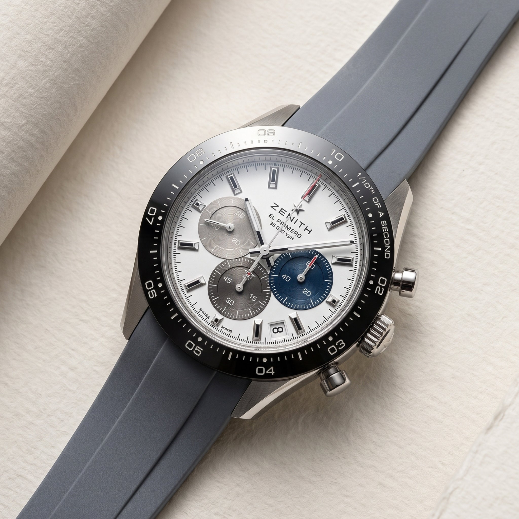 Kautschukarmband für alle Zenith Chronomaster Modelle – Grau - Helvetus