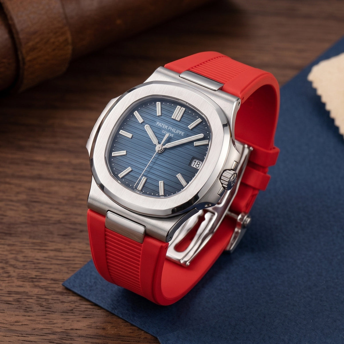 Kautschukarmband – Für Patek Philippe Nautilus – Rot - Helvetus