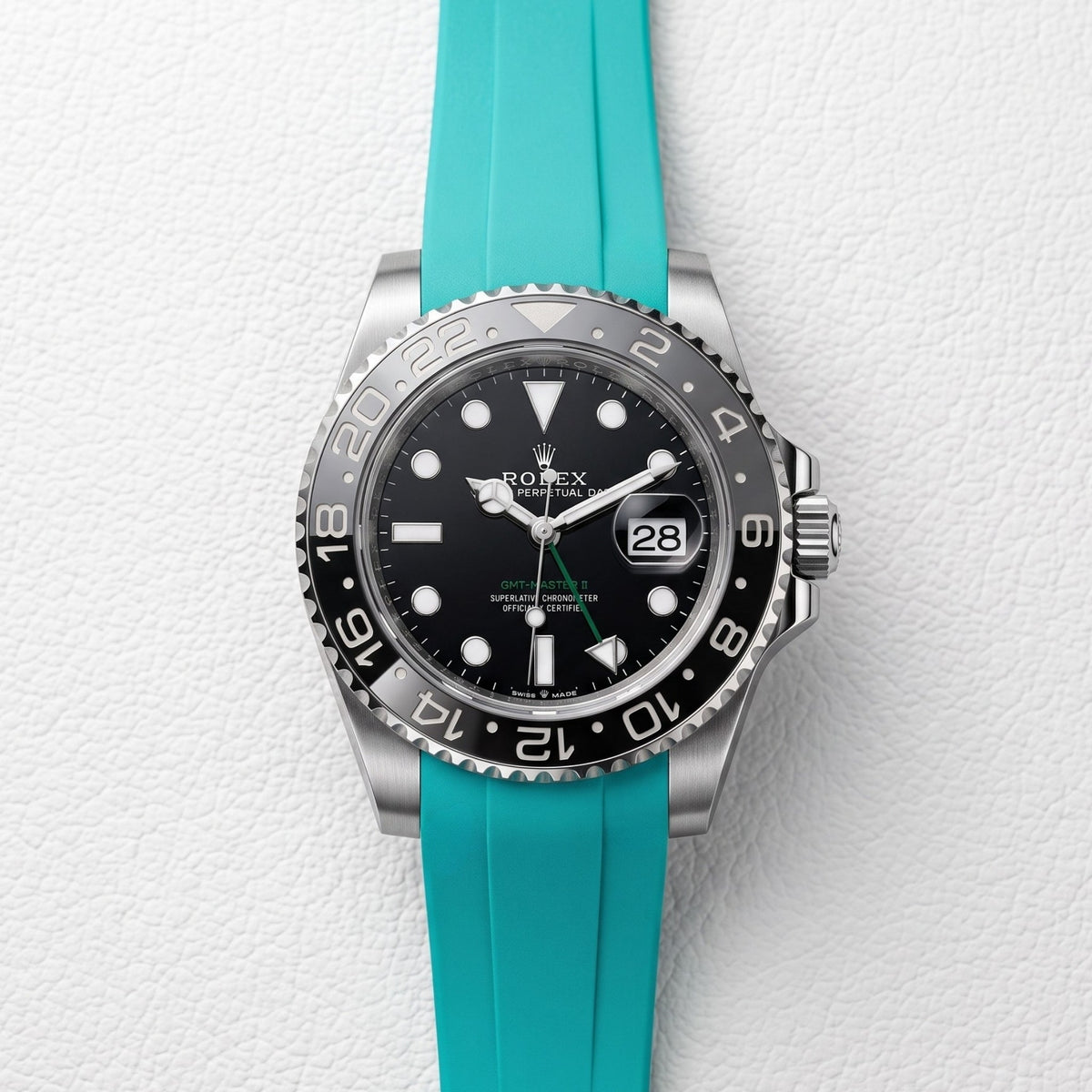 Kautschukarmband für Rolex GMT-Master II – Türkis - Helvetus
