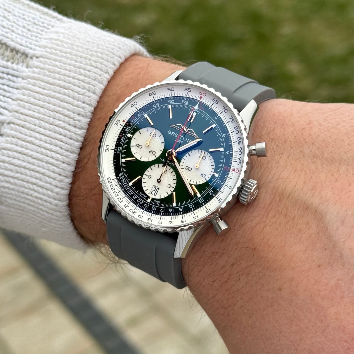 Kautschukarmband – Für alle Breitling Navitimer Modelle – Grau - Helvetus DE