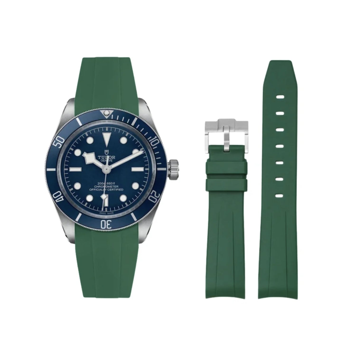 Kautschukarmband - Für alle Tudor Black Bay Modelle - Grün - Helvetus DE