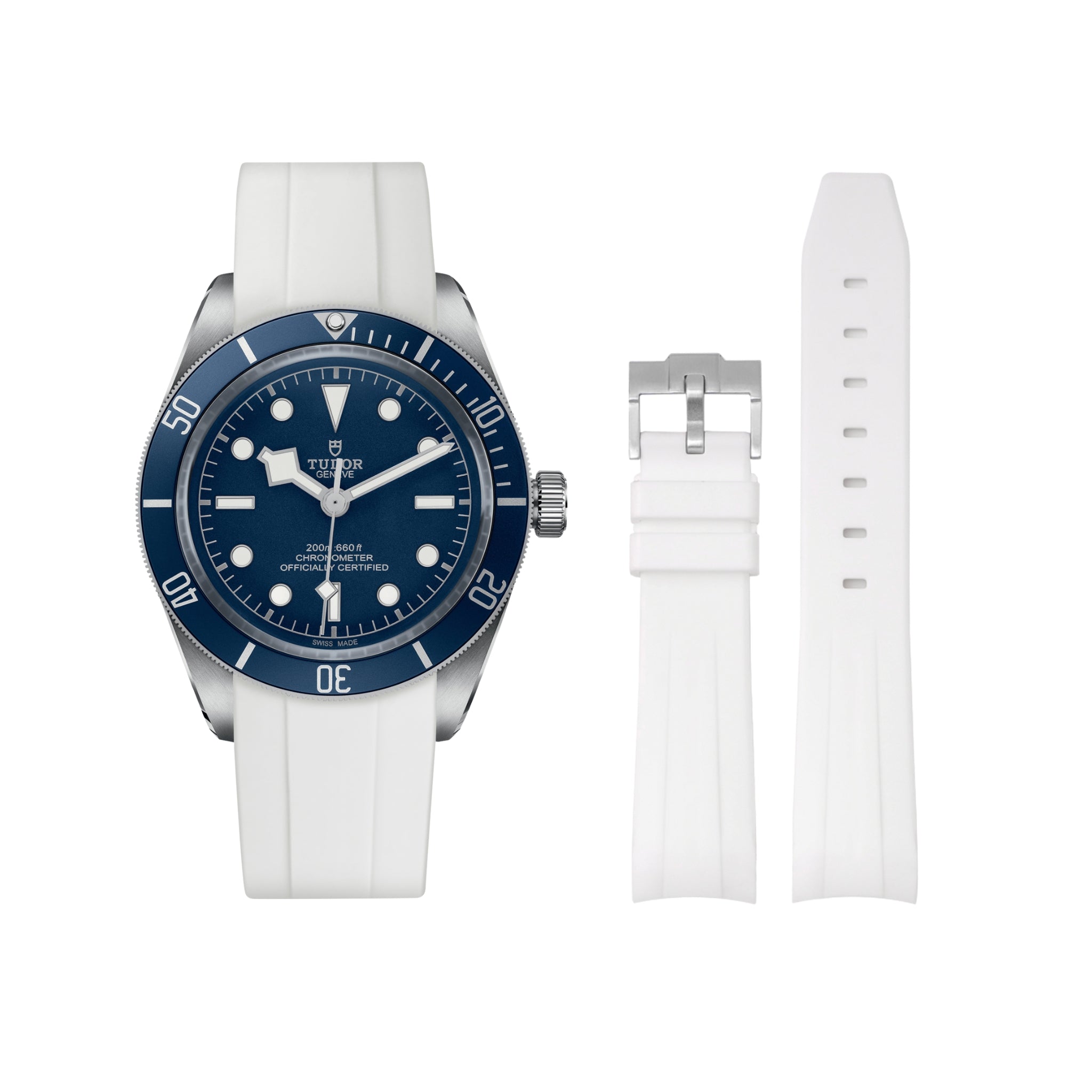 Kautschukarmband - Für alle Tudor Black Bay Modelle - Weiss - Helvetus DE