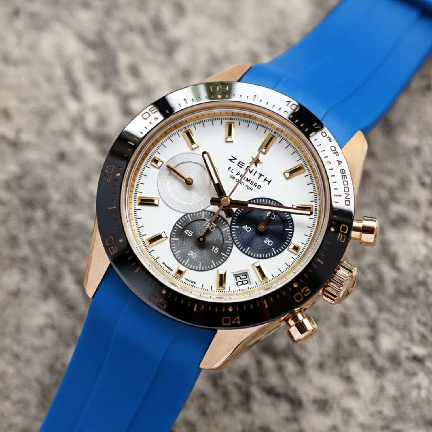 Kautschukarmband für alle Zenith Chronomaster Modelle – Blau - Helvetus DE