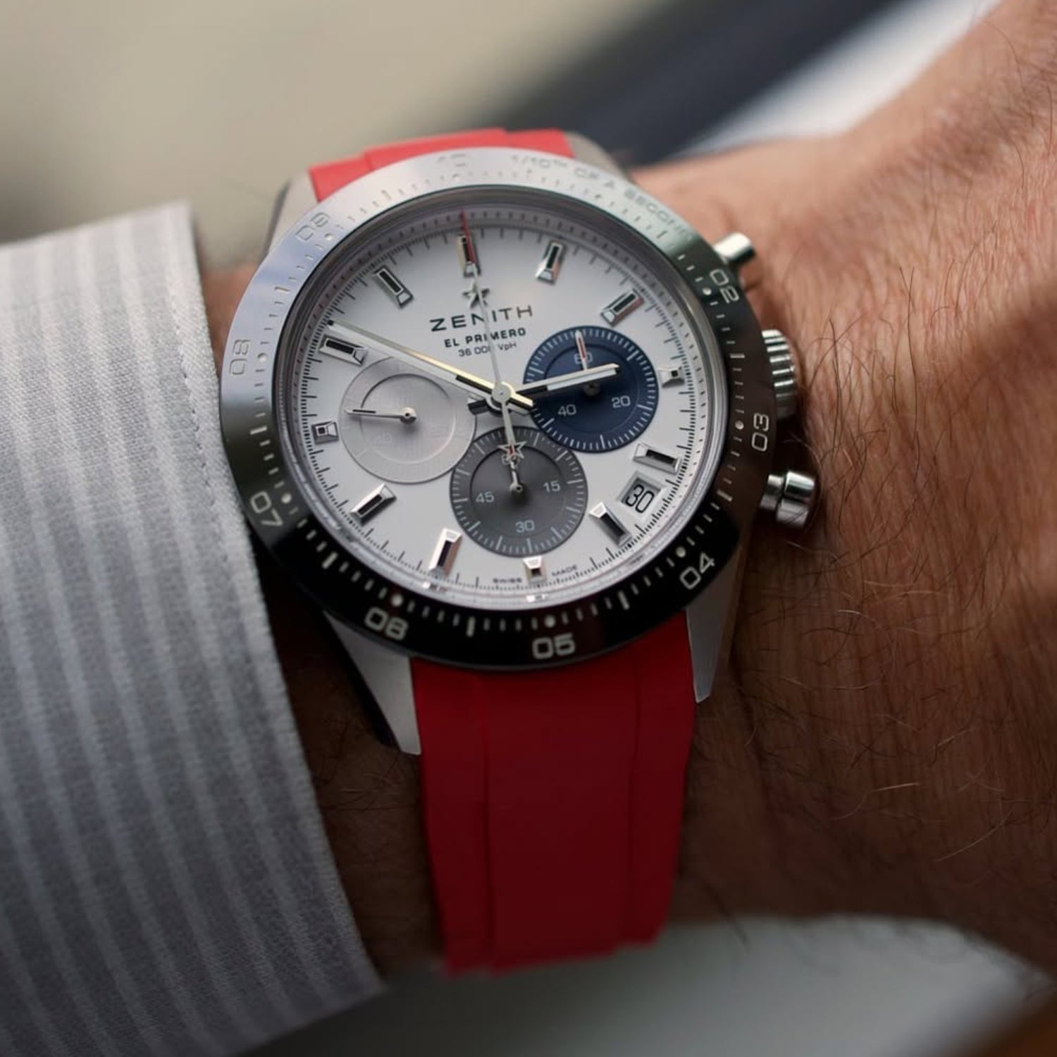 Kautschukarmband für alle Zenith Chronomaster Modelle – Rot - Helvetus DE