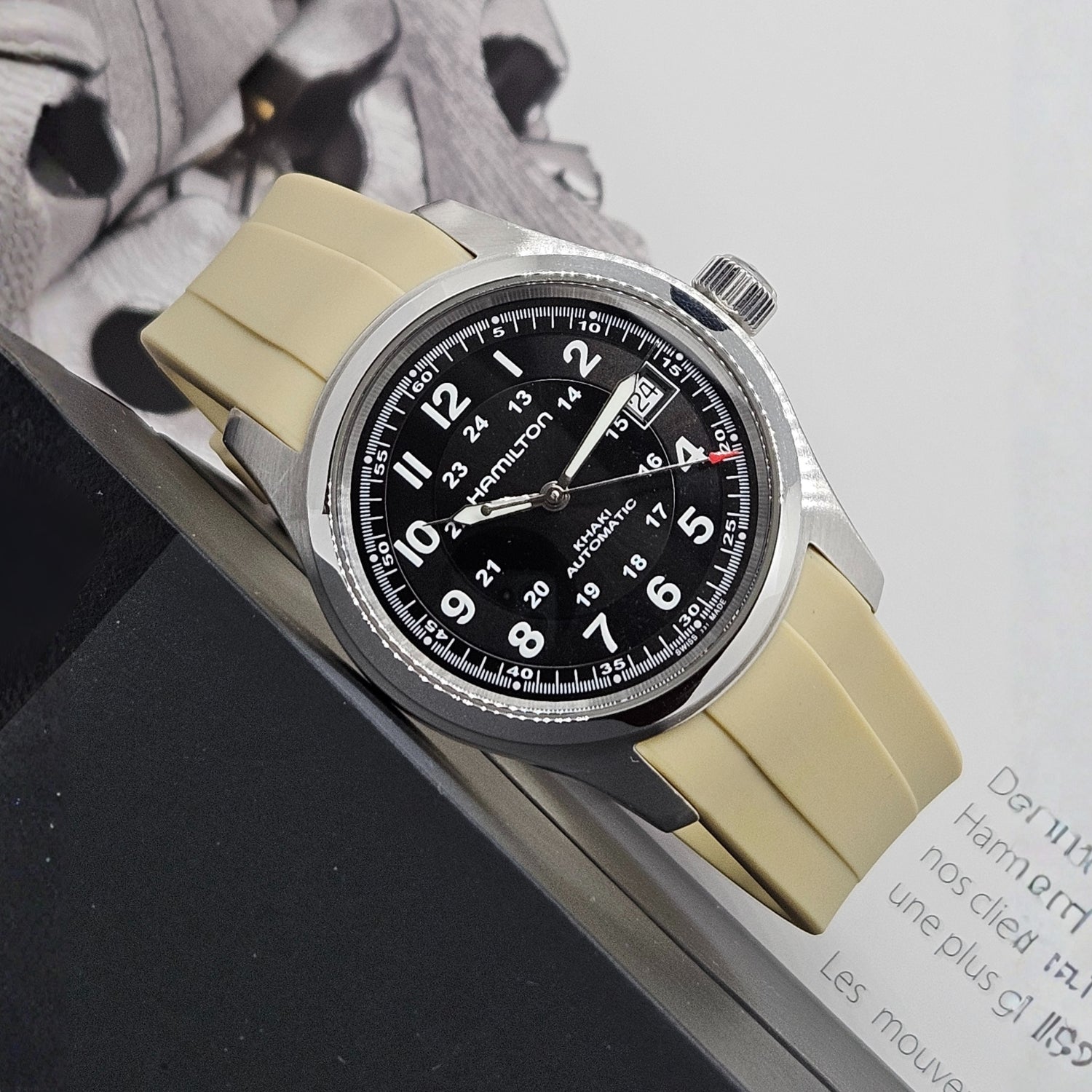 Kautschukarmband für Hamilton Khaki Field (38mm/40mm/42mm) - Beige - Helvetus DE
