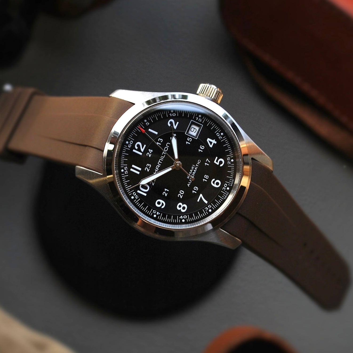 Kautschukarmband für Hamilton Khaki Field (38mm/40mm/42mm) - Braun - Helvetus DE