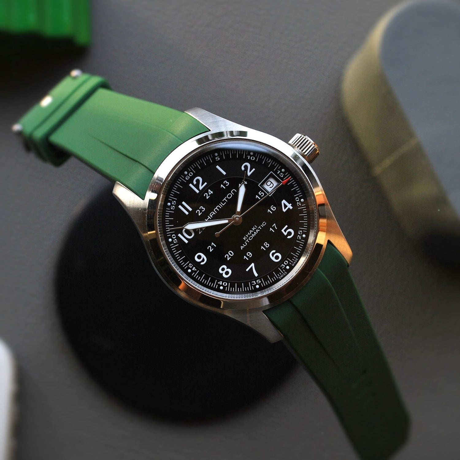 Kautschukarmband für Hamilton Khaki Field (38mm/40mm/42mm) - Grün - Helvetus DE