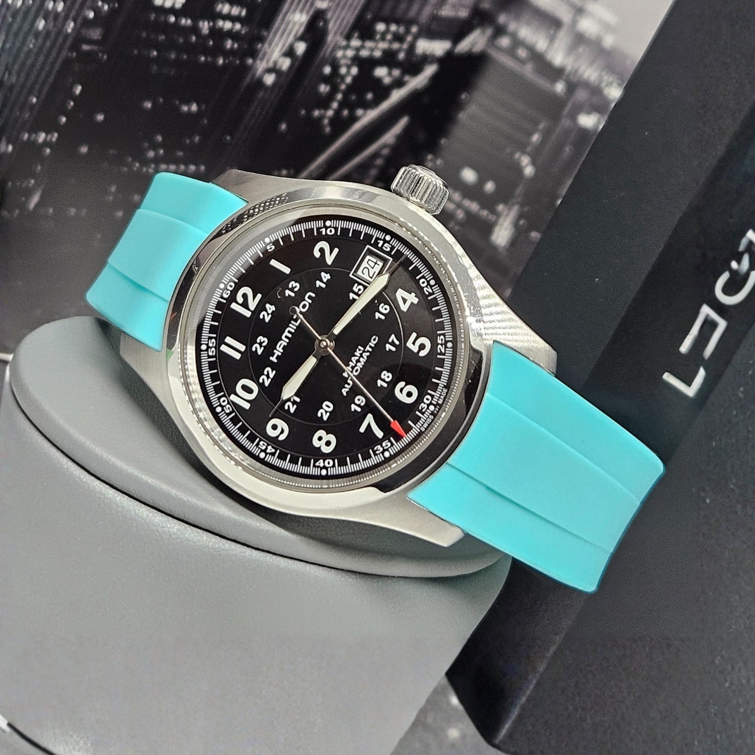 Kautschukarmband für Hamilton Khaki Field (38mm/40mm/42mm) - Türkis - Helvetus DE