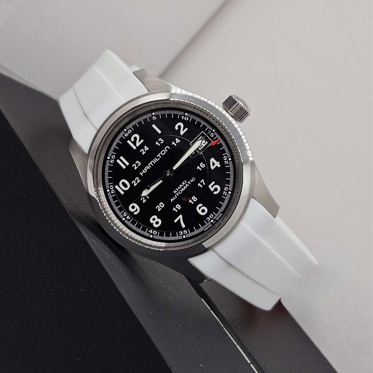 Kautschukarmband für Hamilton Khaki Field (38mm/40mm/42mm) - Weiss - Helvetus DE