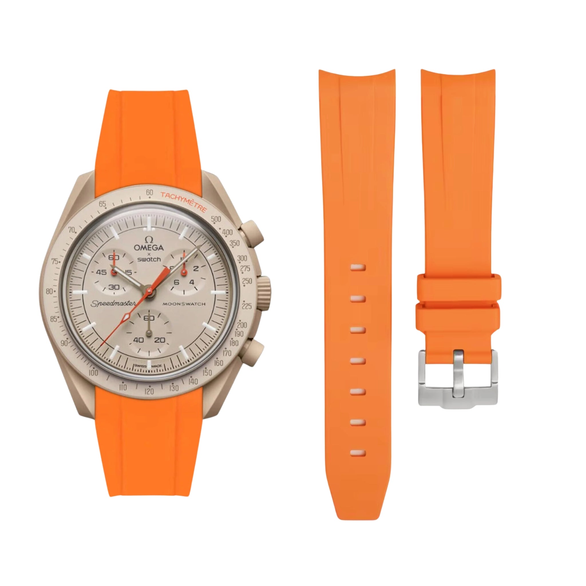Kautschukarmband – Für Mission to Jupiter | Omega X Swatch | MoonSwatch – Orange - Helvetus DE