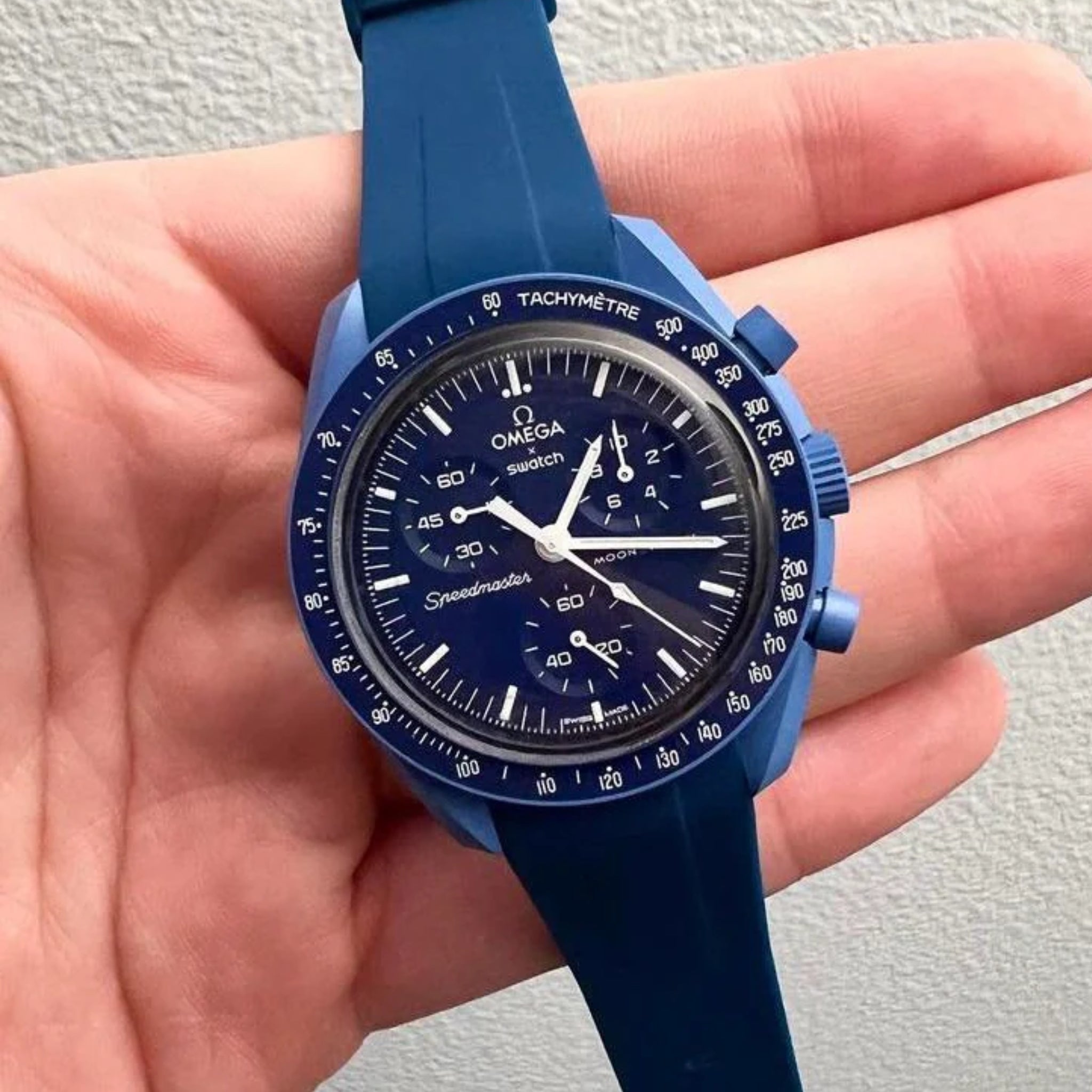 Kautschukarmband – Für Mission to Neptune | Omega X Swatch | MoonSwatch – Dunkel Blau - Helvetus DE