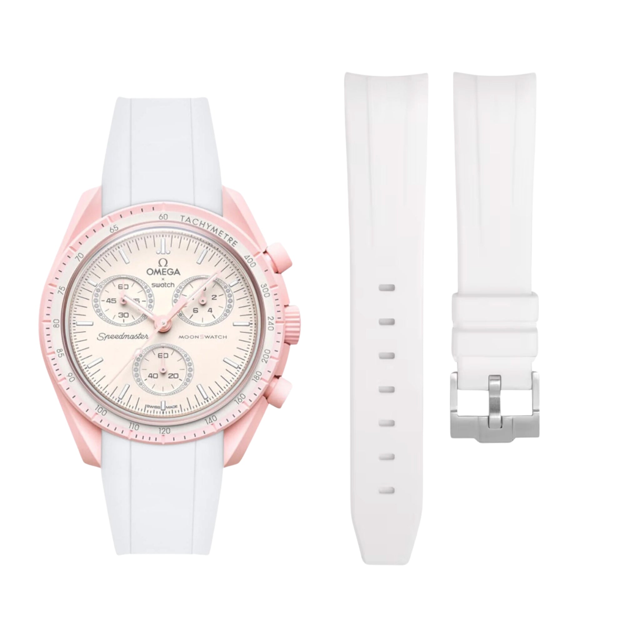 Kautschukarmband – Für Mission to Venus | Omega X Swatch | MoonSwatch – Weiß - Helvetus DE