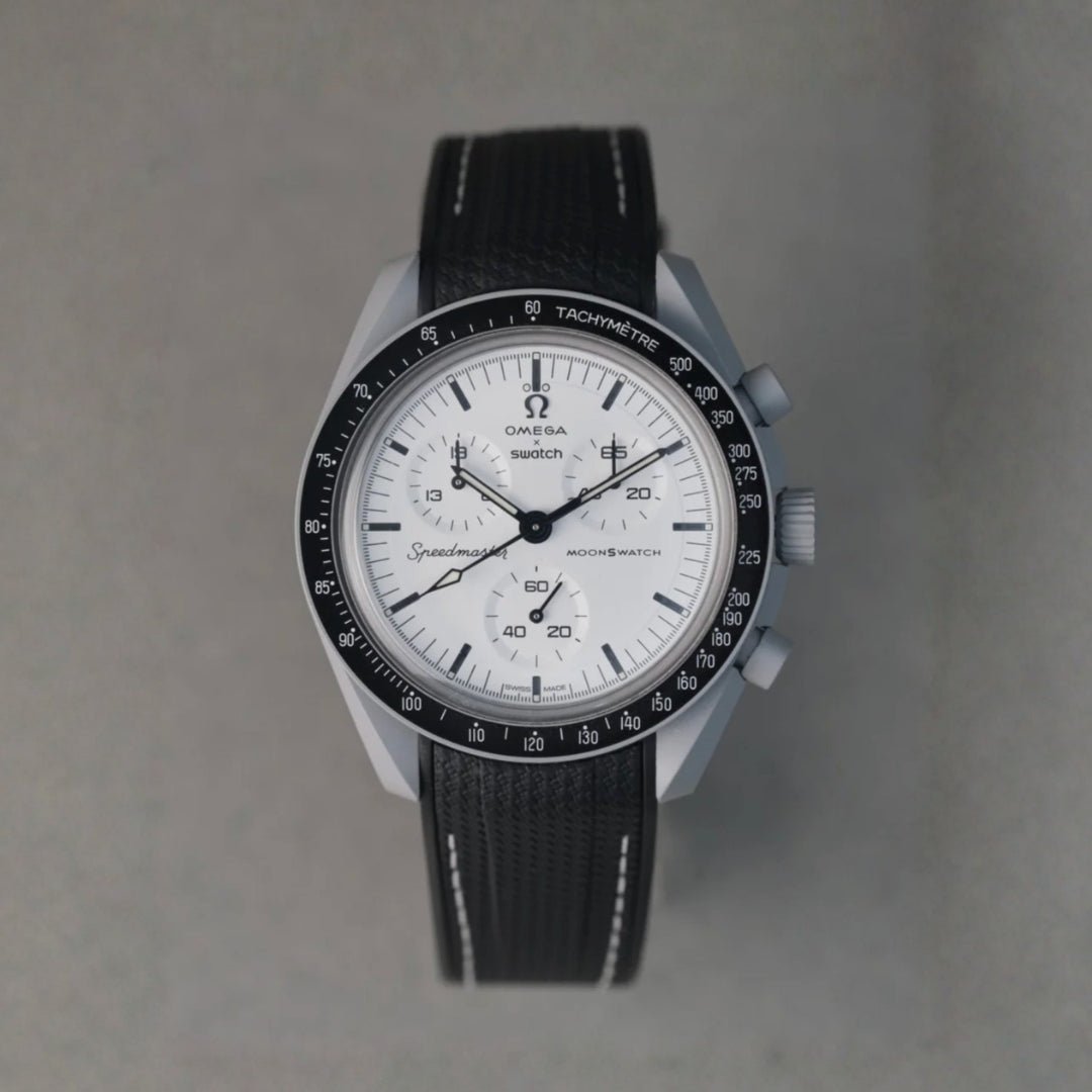 Kautschukarmband – Für MoonSwatch 1965 - Schwarz/Weiss - Helvetus DE