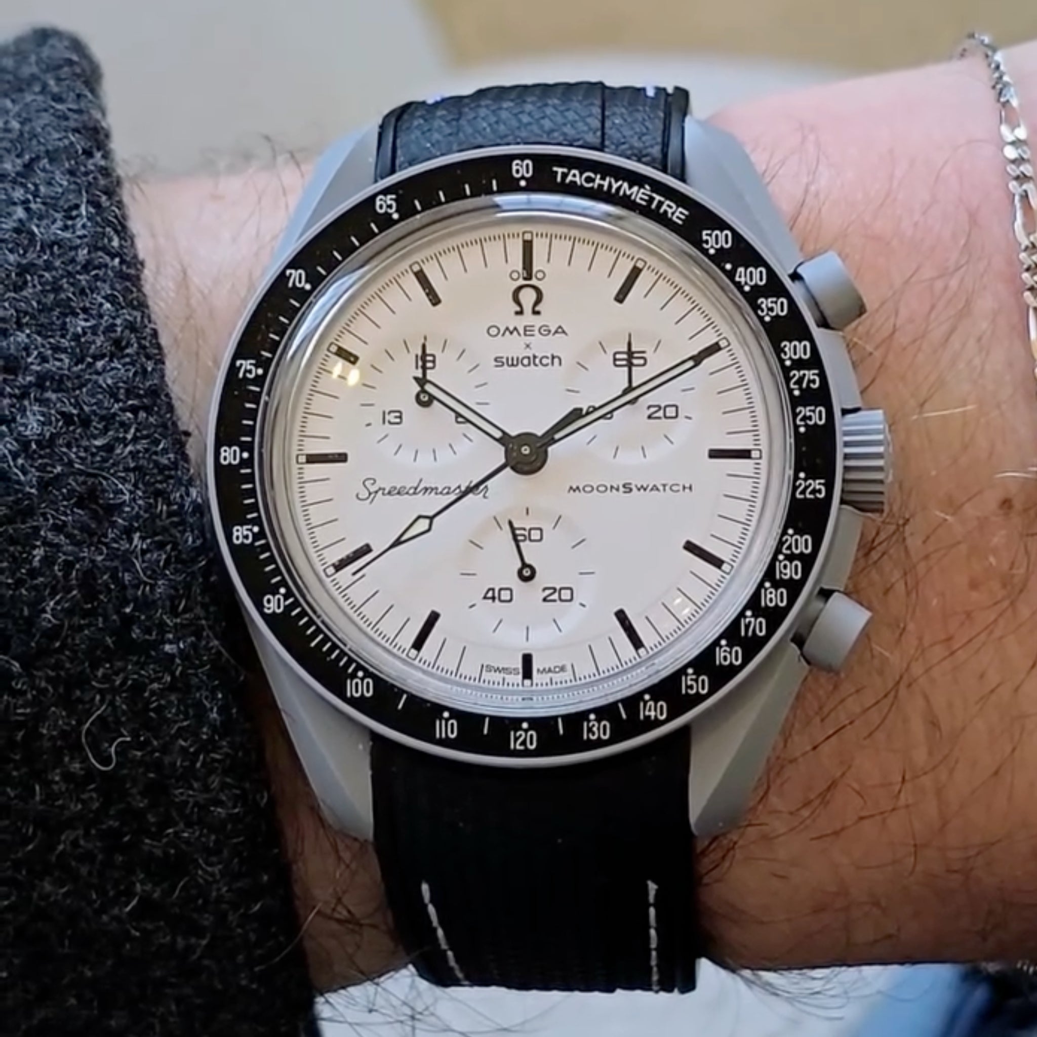 Kautschukarmband – Für MoonSwatch 1965 - Schwarz/Weiss - Helvetus DE