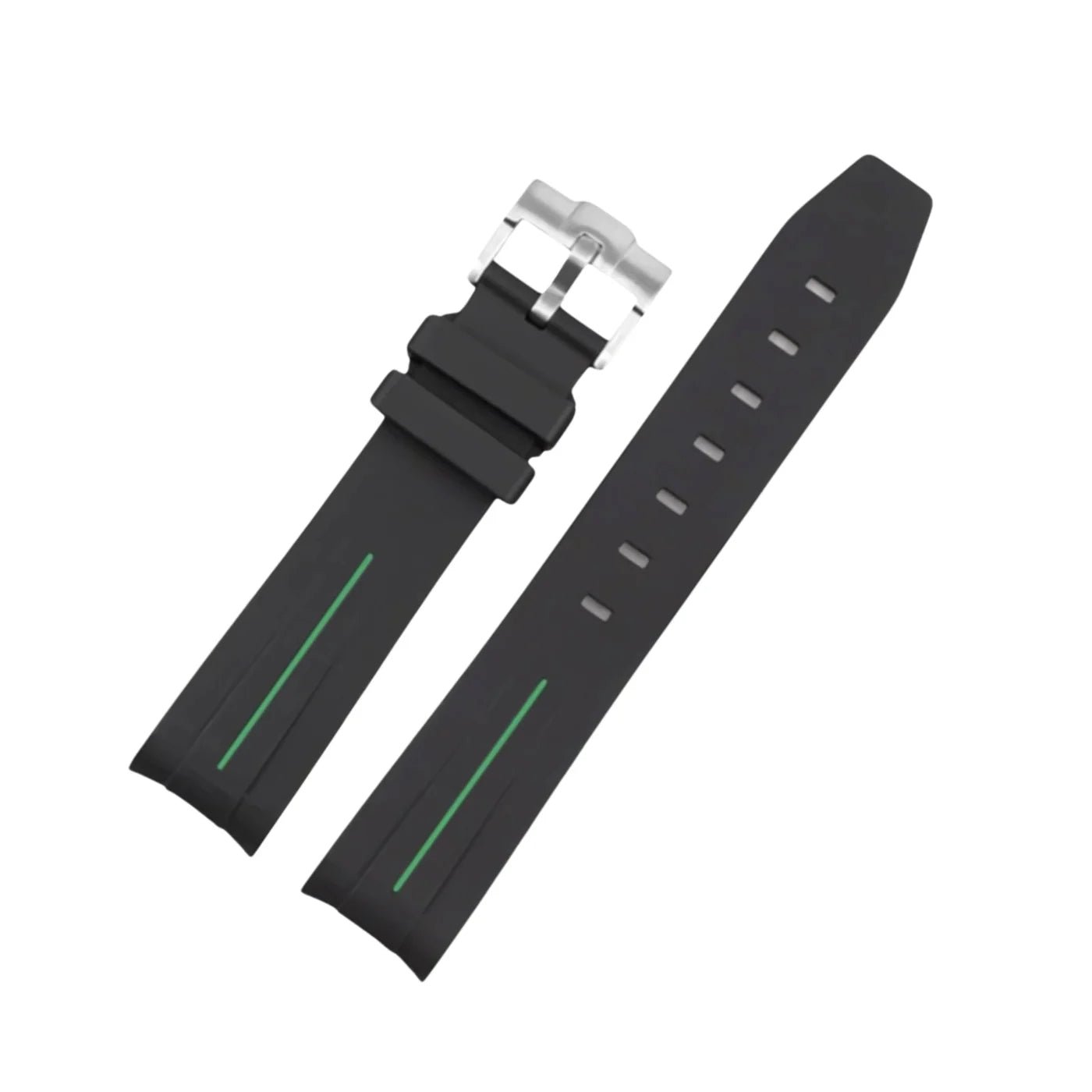 Kautschukarmband – Für Omega Seamaster 300 – LuxLine® - Schwarz/Grün - Helvetus DE