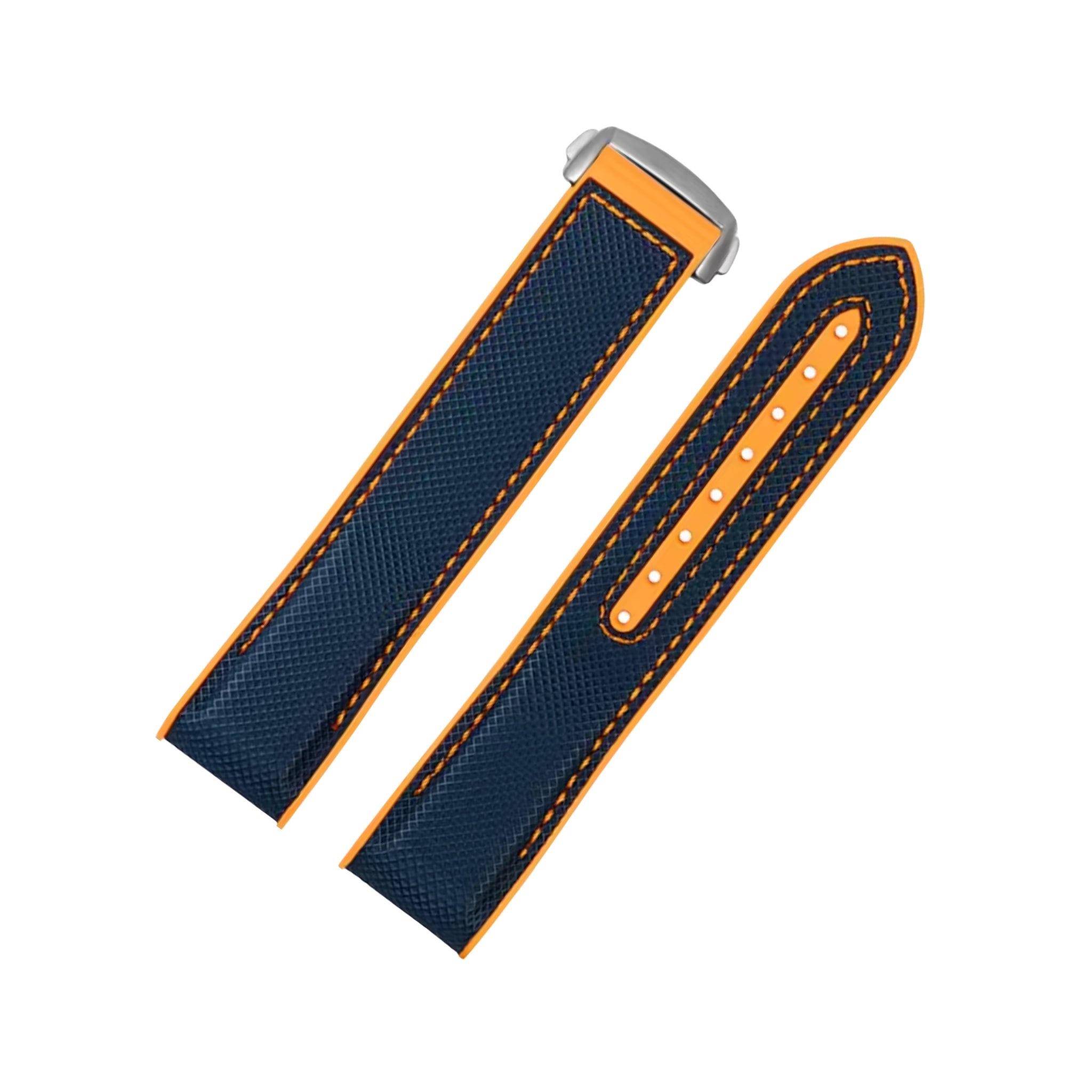 Kautschukarmband – Für Omega Seamaster Planet Ocean – Blau/Orange - Helvetus DE