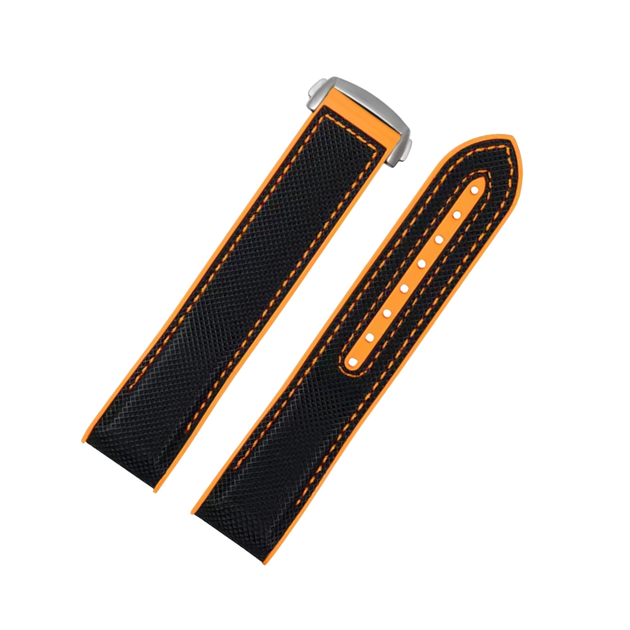 Kautschukarmband – Für Omega Seamaster Planet Ocean – Schwarz/Orange - Helvetus DE
