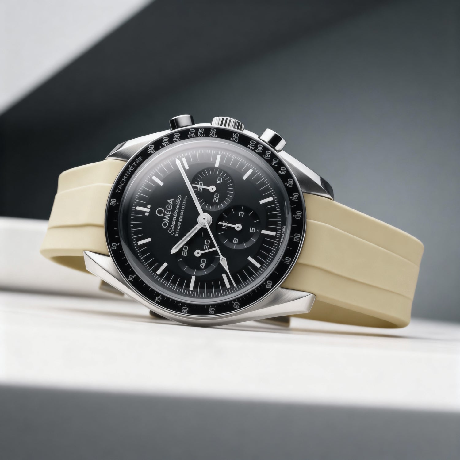Kautschukarmband – Für Omega Speedmaster – Beige - Helvetus DE