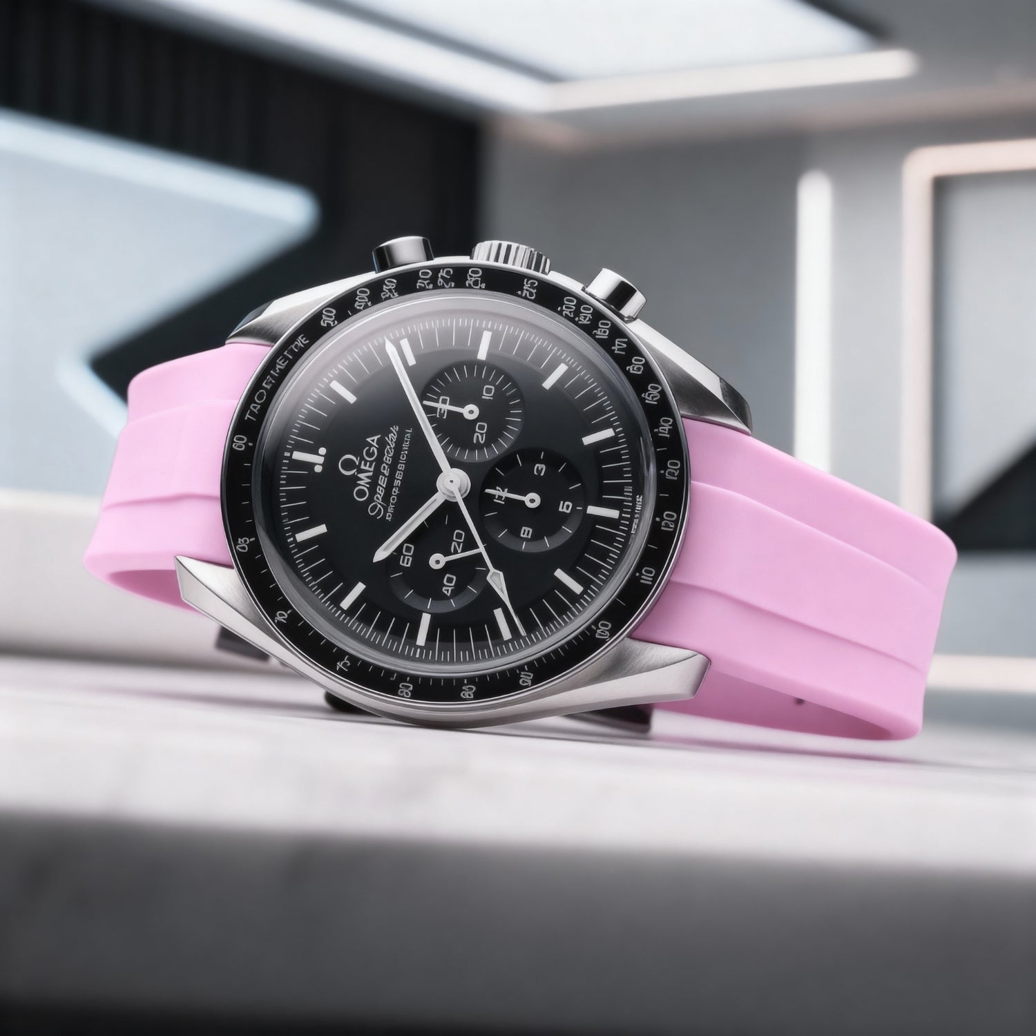 Kautschukarmband – Für Omega Speedmaster – Pink - Helvetus DE