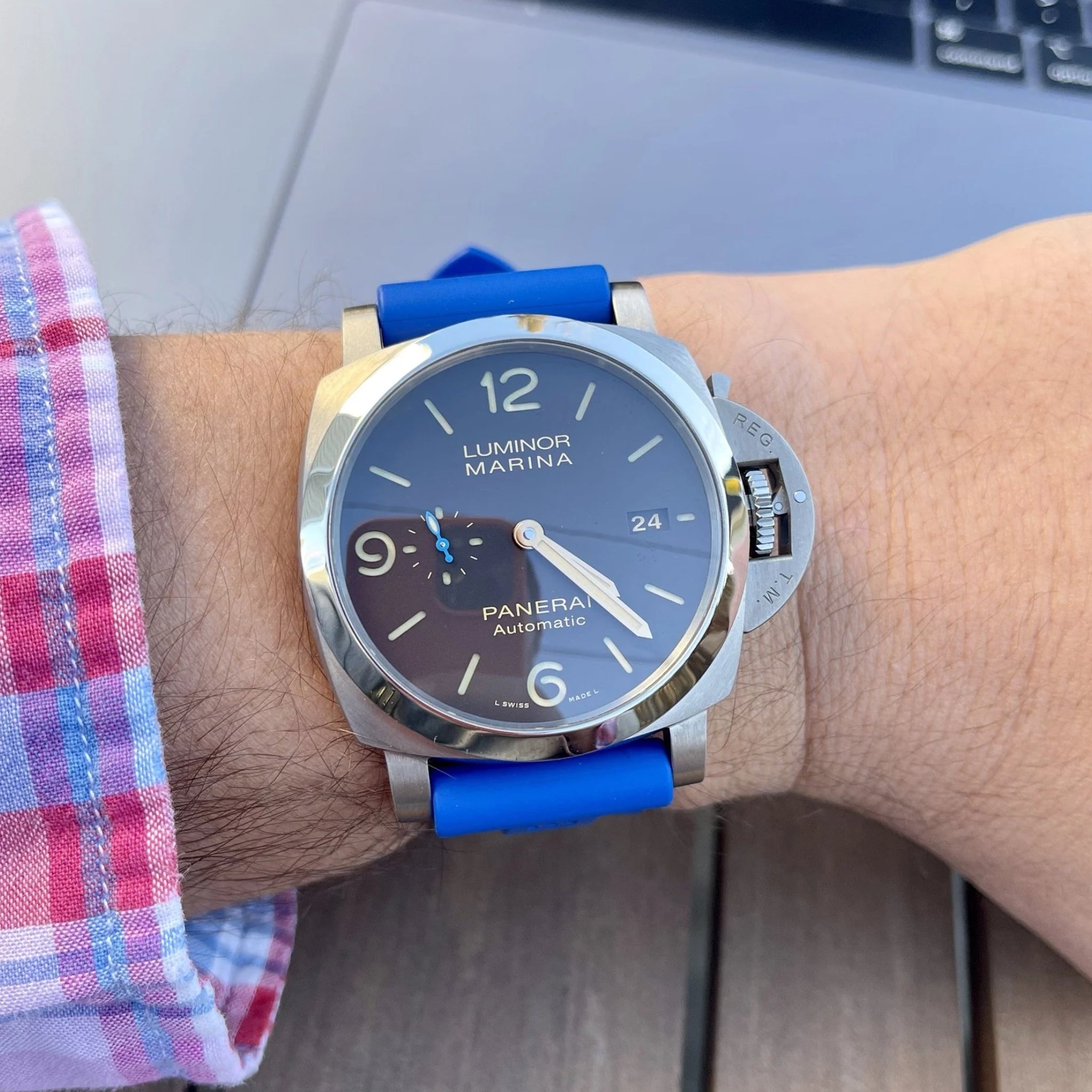 Kautschukarmband – Für Panerai – Blau - Helvetus DE