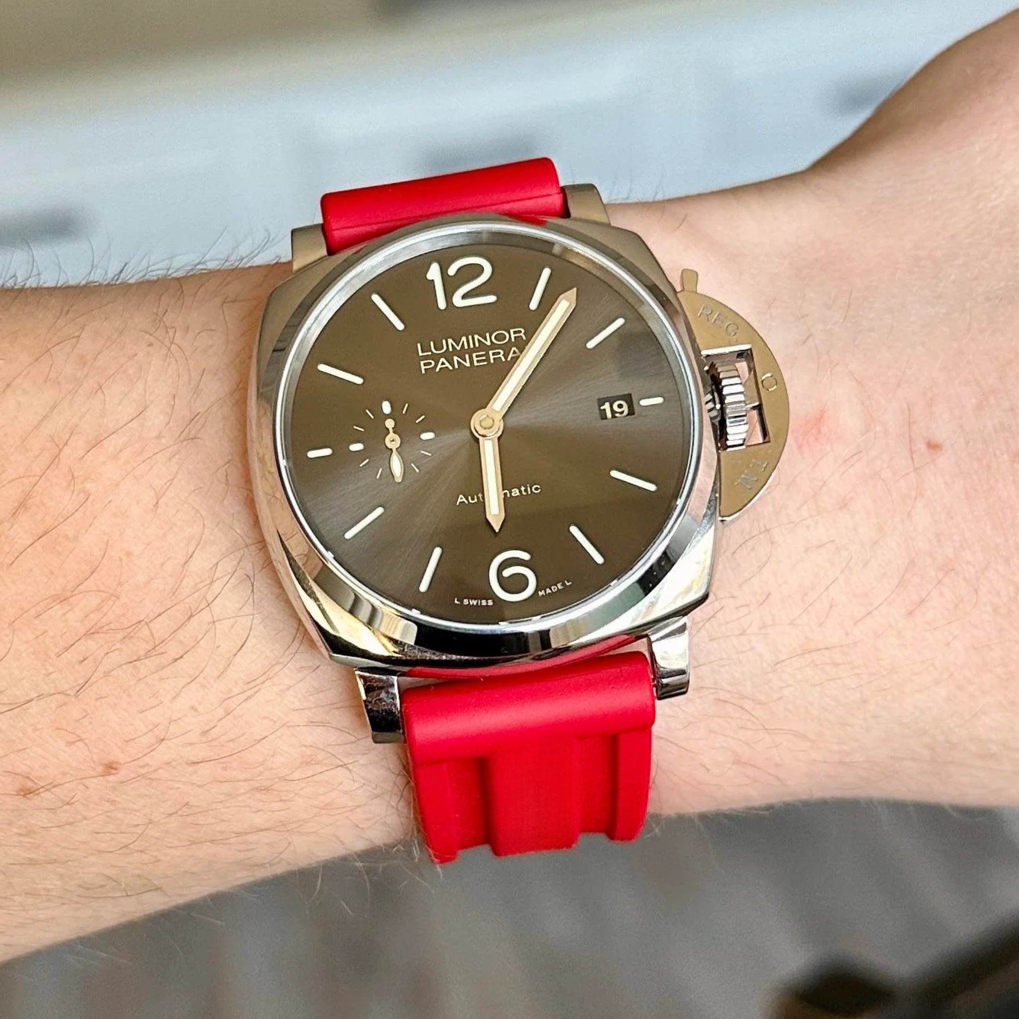 Kautschukarmband – Für Panerai – Rot - Helvetus DE