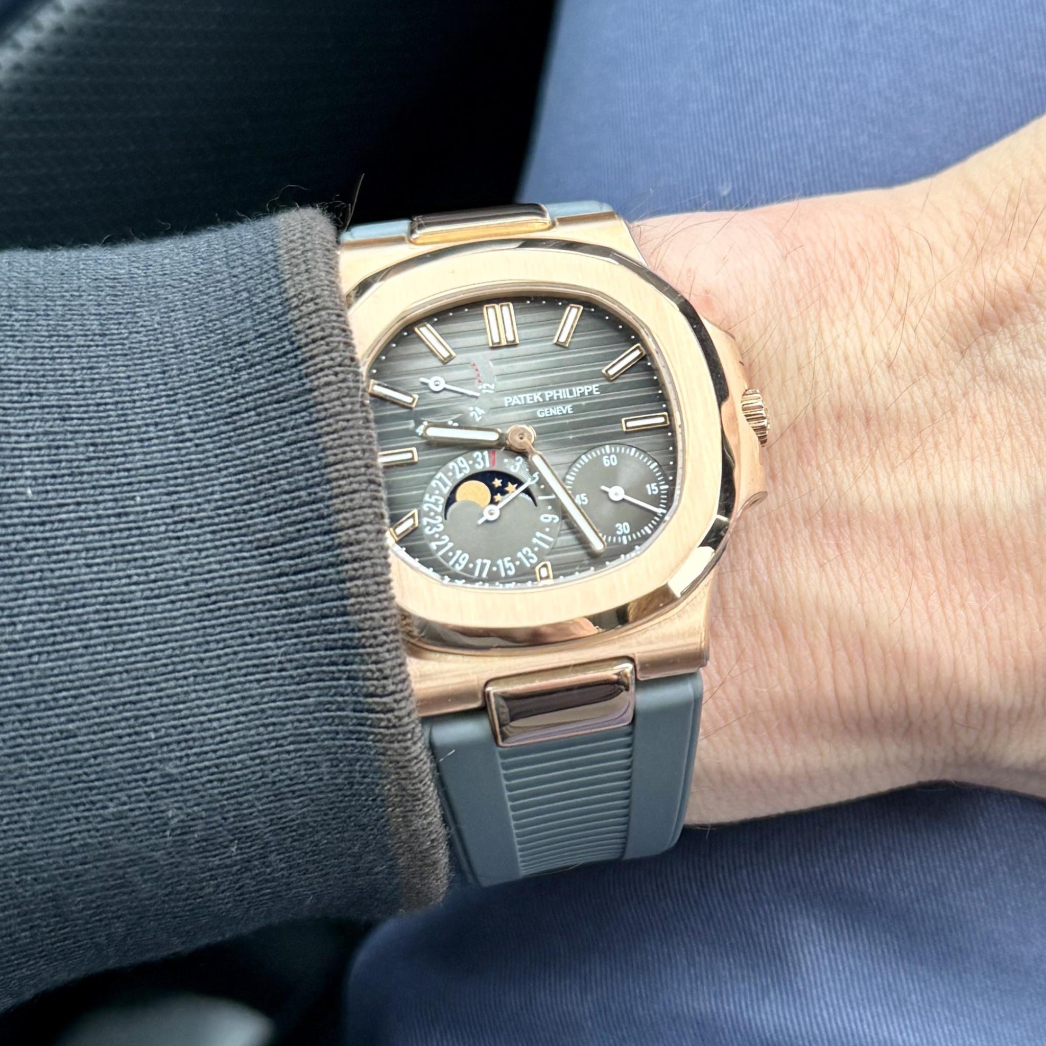 Kautschukarmband – Für Patek Philippe Nautilus – Grau - Helvetus DE