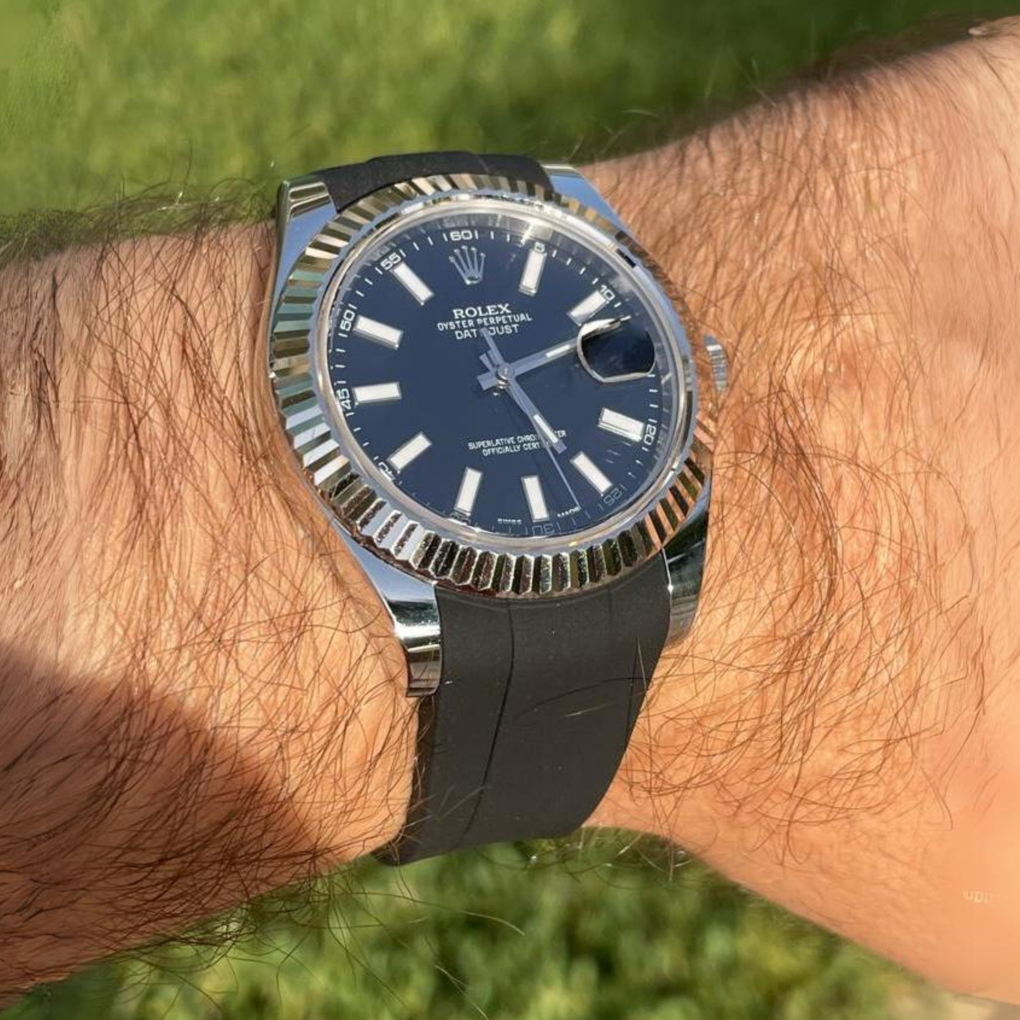 Kautschukarmband für Rolex Datejust 41mm – Schwarz - Helvetus DE